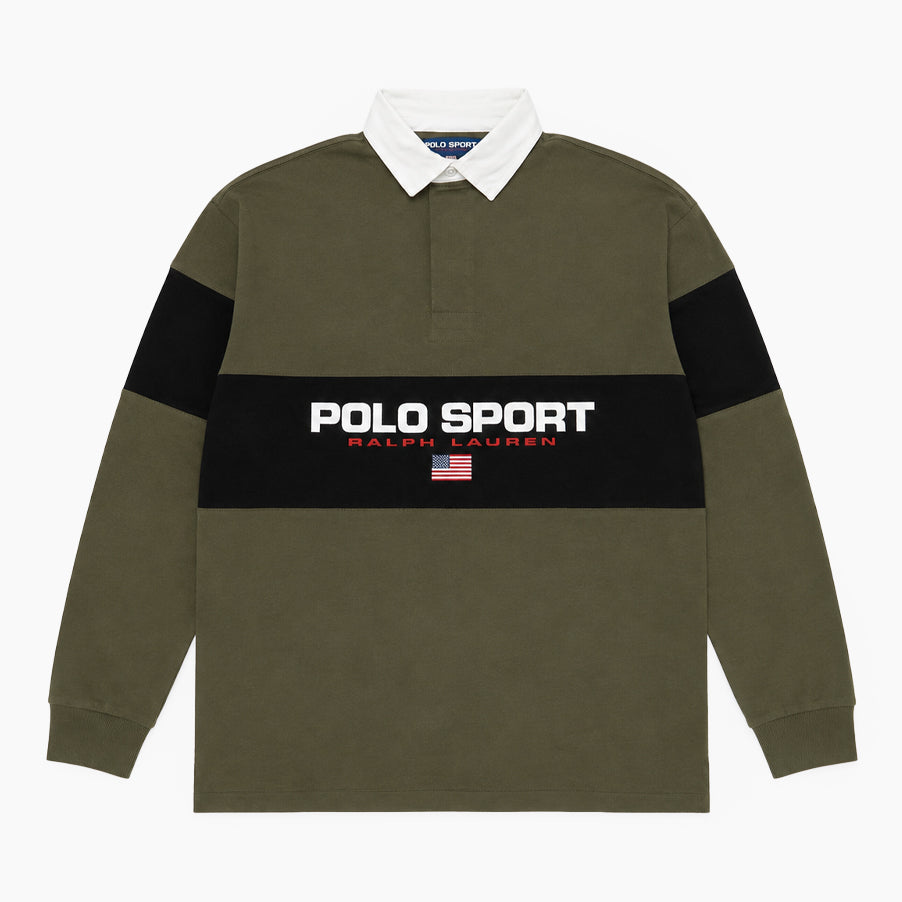 POLO SPORT LS Rugby Polo In Green Multi