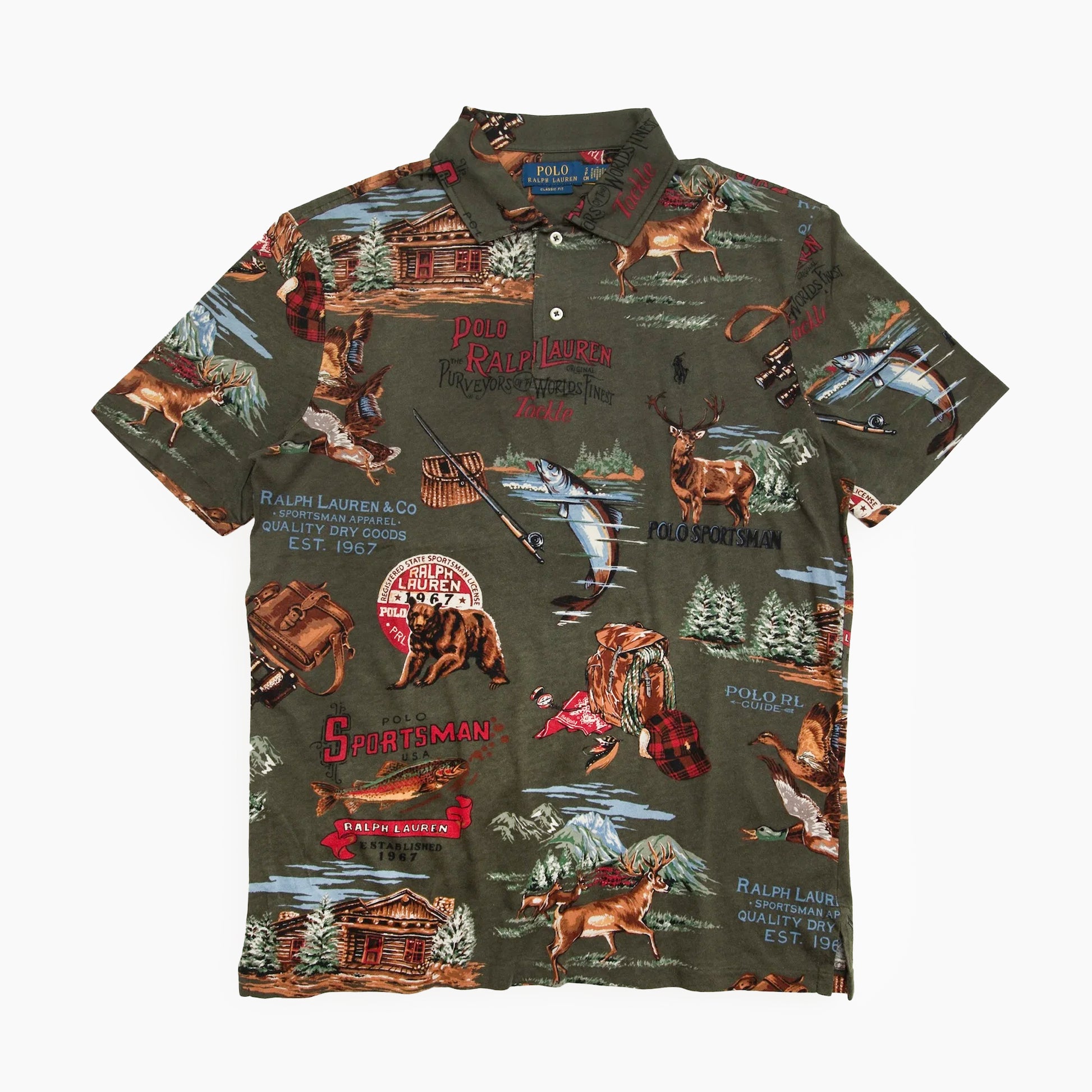 POLO RALPH LAUREN POLO SPORTSMAN Fishing Print Polo Shirt