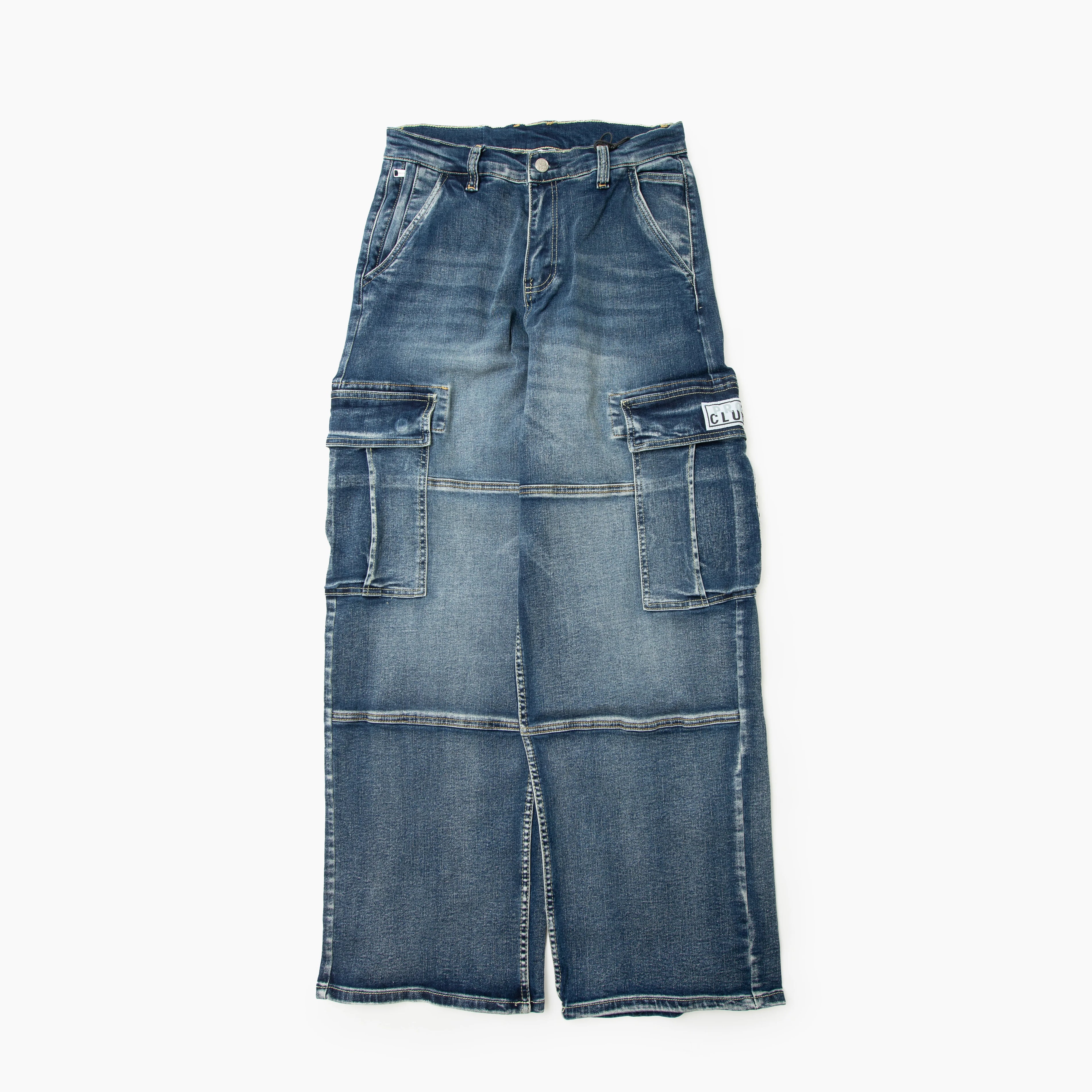 PRO CLUB Heavyweight Baggy Fit Denim Cargo Pant