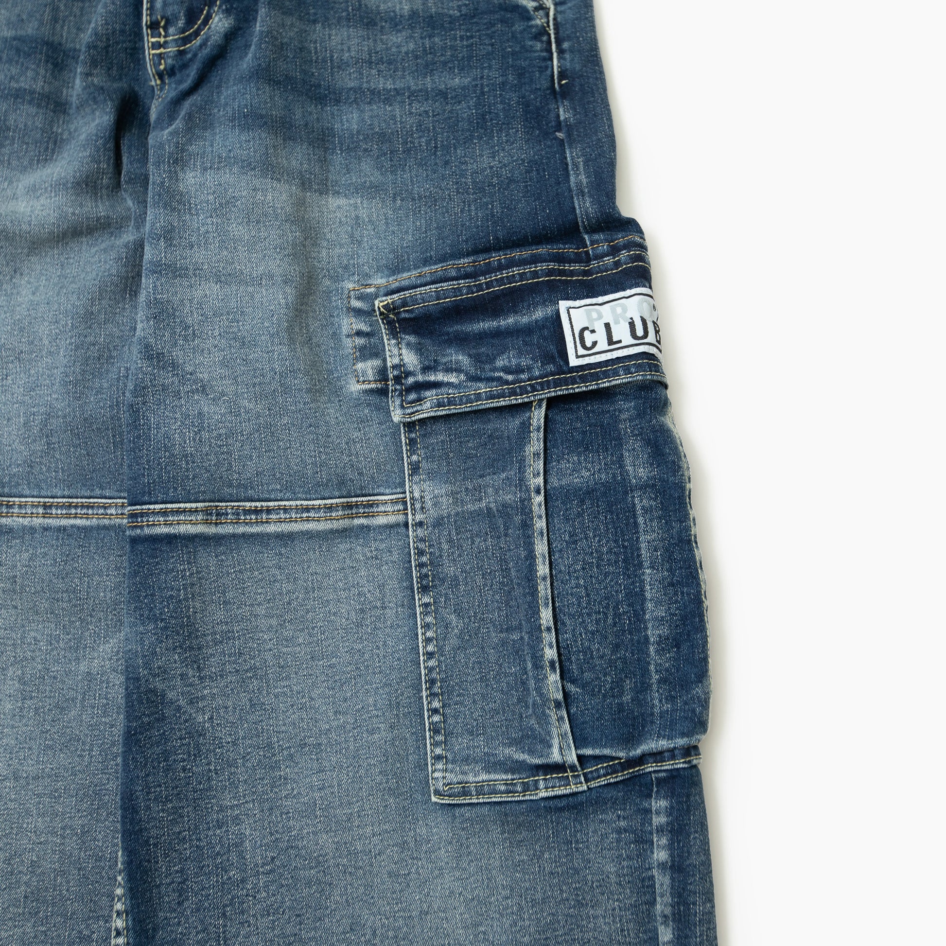 PRO CLUB Heavyweight Baggy Fit Denim Cargo Pant