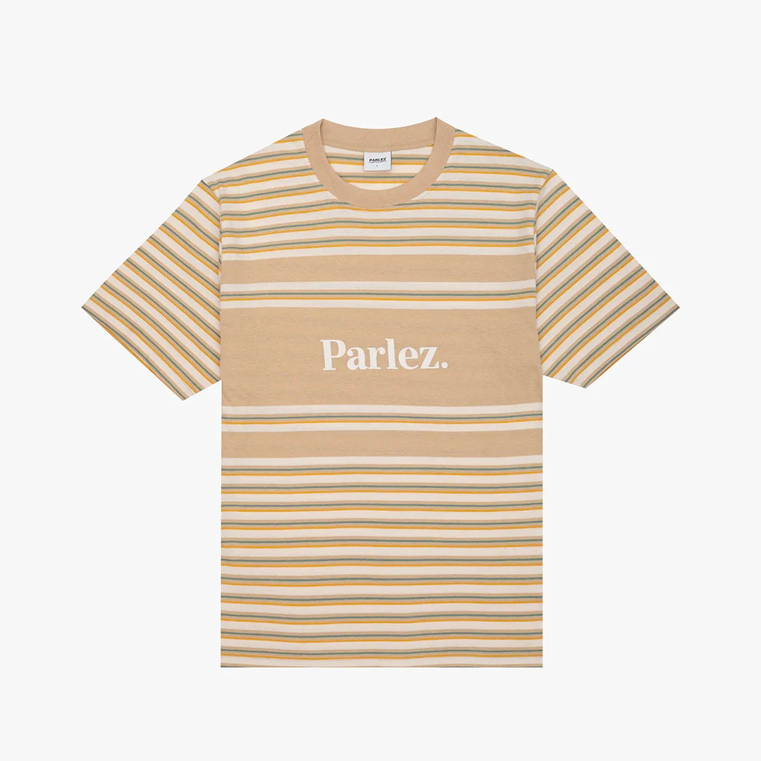 Parlez clothing SOLAR YD STRIPE T-SHIRT GREIGE