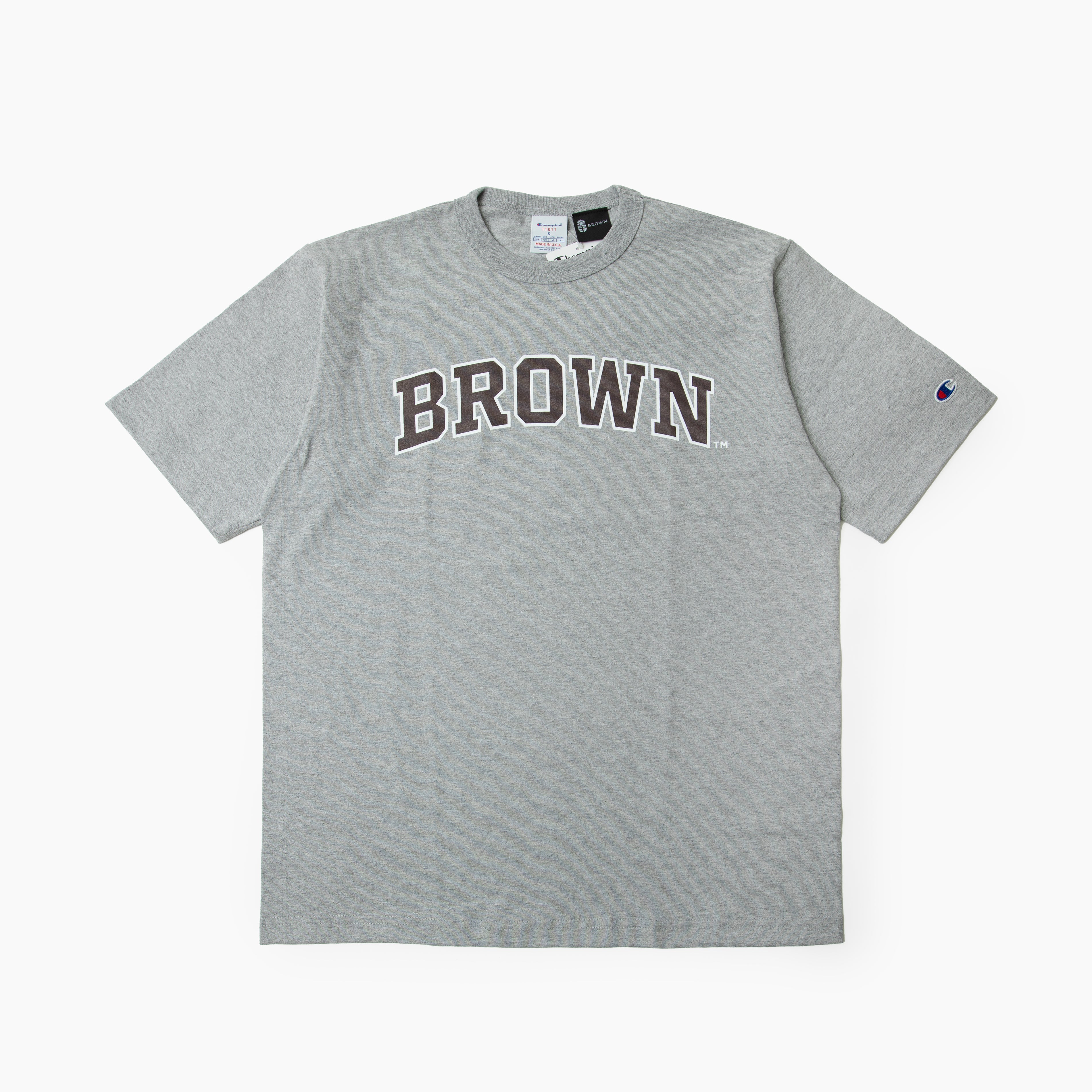Champion  T1011 S/S T-SHIRT BROWN Made in USA C5-D305