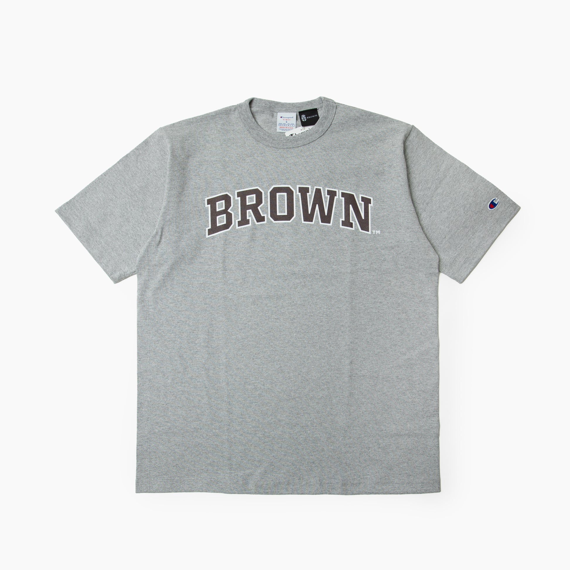 Champion  T1011 S/S T-SHIRT BROWN Made in USA C5-D305