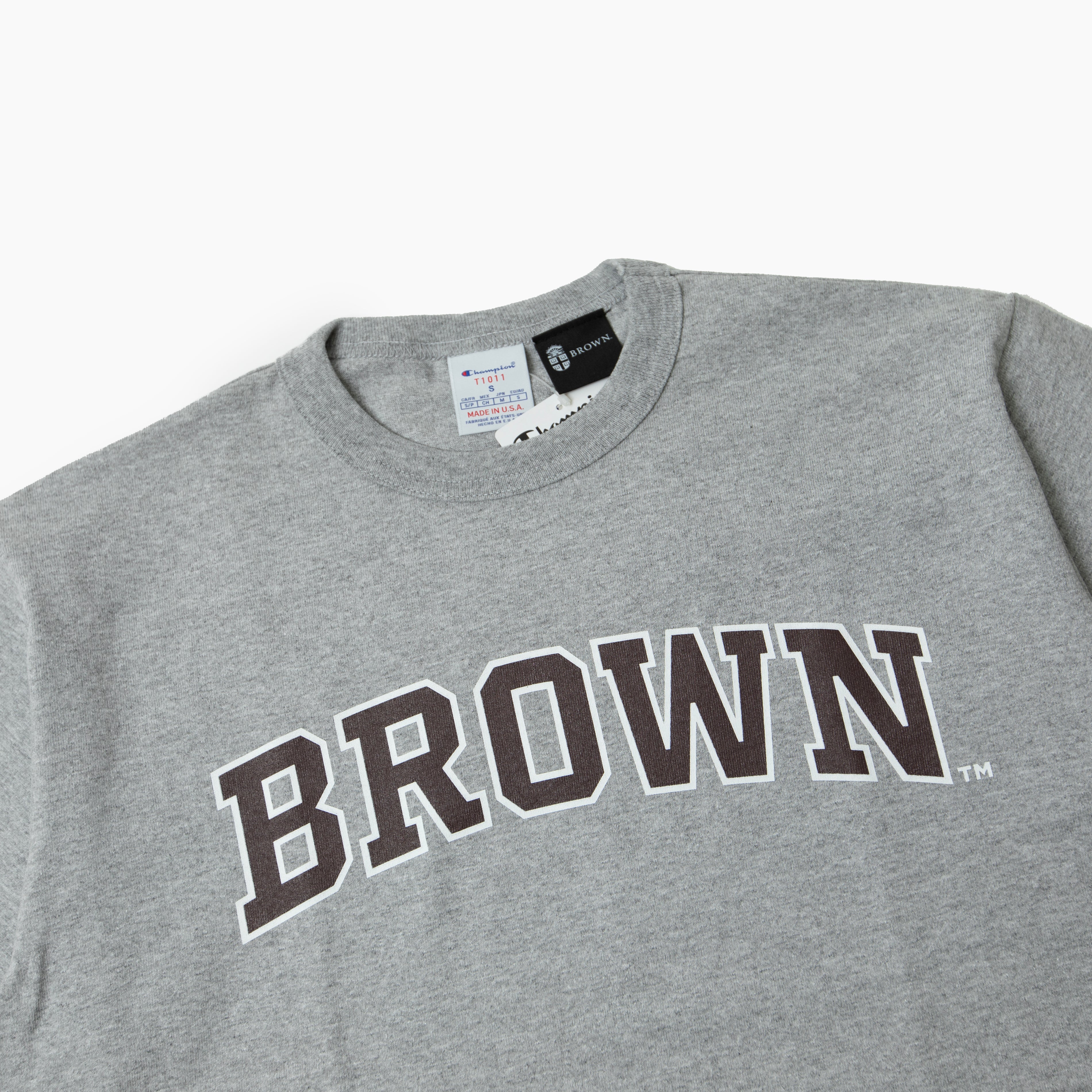 Champion  T1011 S/S T-SHIRT BROWN Made in USA C5-D305