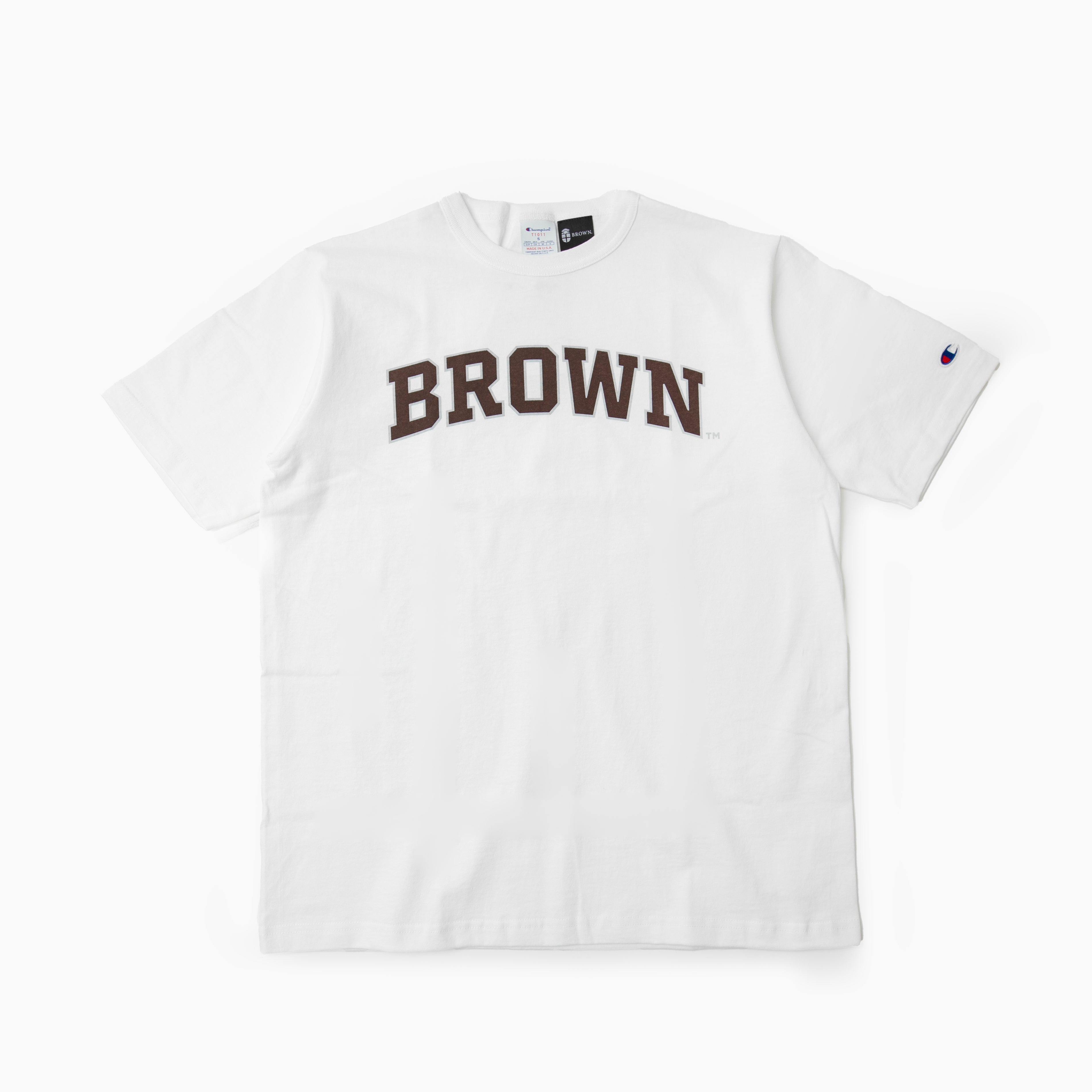 Champion  T1011 S/S T-SHIRT BROWN Made in USA C5-D305