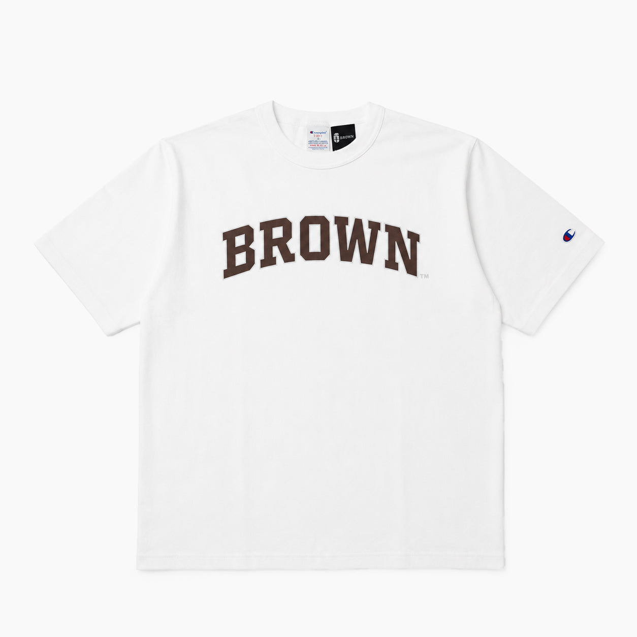 Champion  T1011 S/S T-SHIRT BROWN Made in USA C5-D305