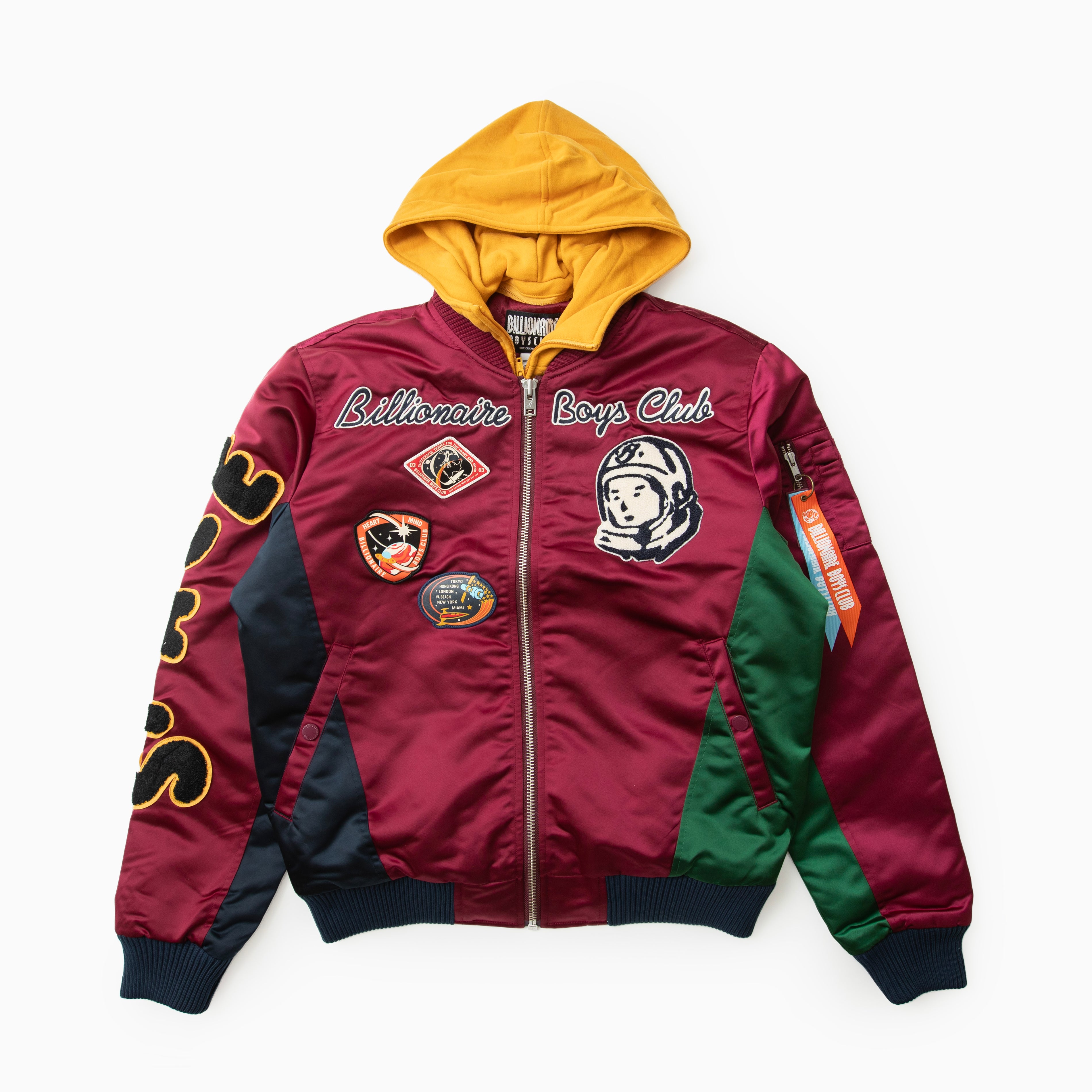 Billionaire boys club SPACE SUIT COLOR BLOCKED ZIP OFF HOOD BOMBER JACKET