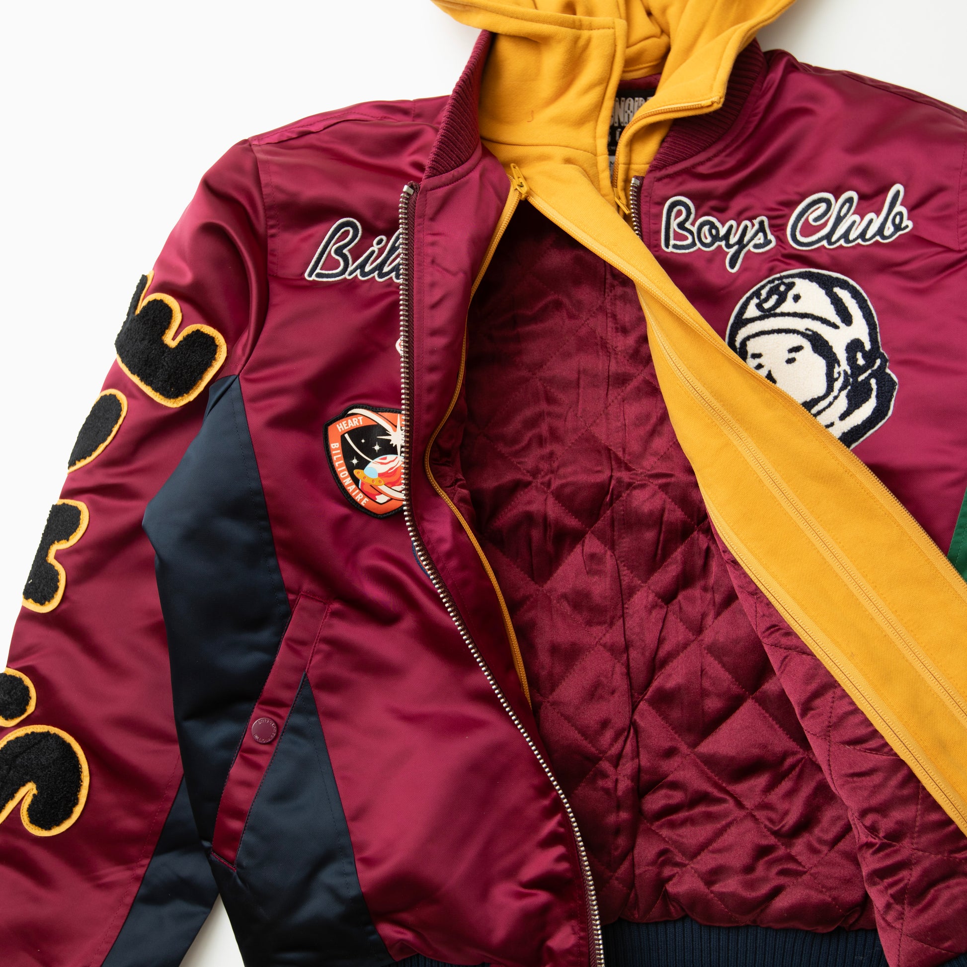 Billionaire boys club SPACE SUIT COLOR BLOCKED ZIP OFF HOOD BOMBER JACKET