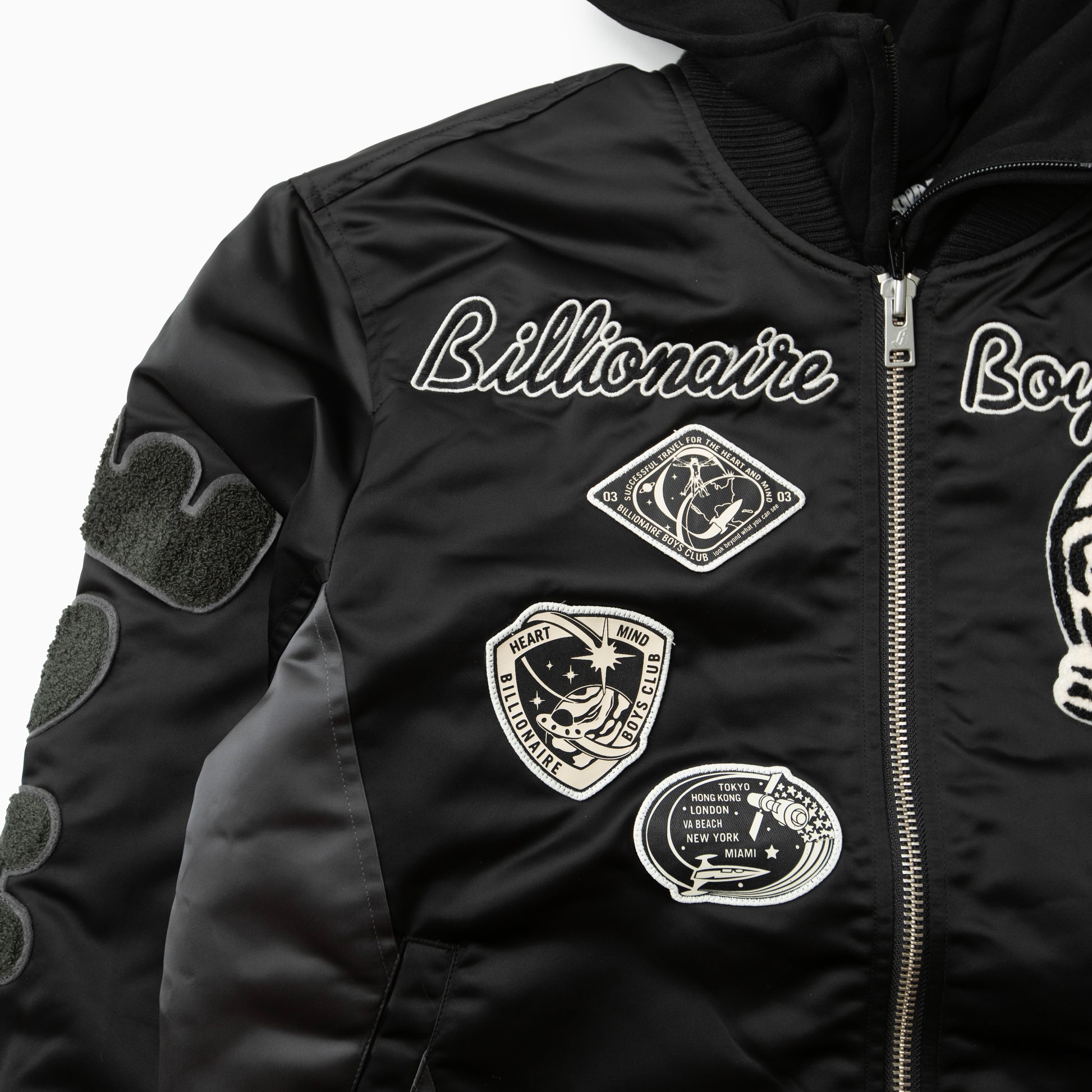 Billionaire boys club SPACE SUIT COLOR BLOCKED ZIP OFF HOOD BOMBER JACKET