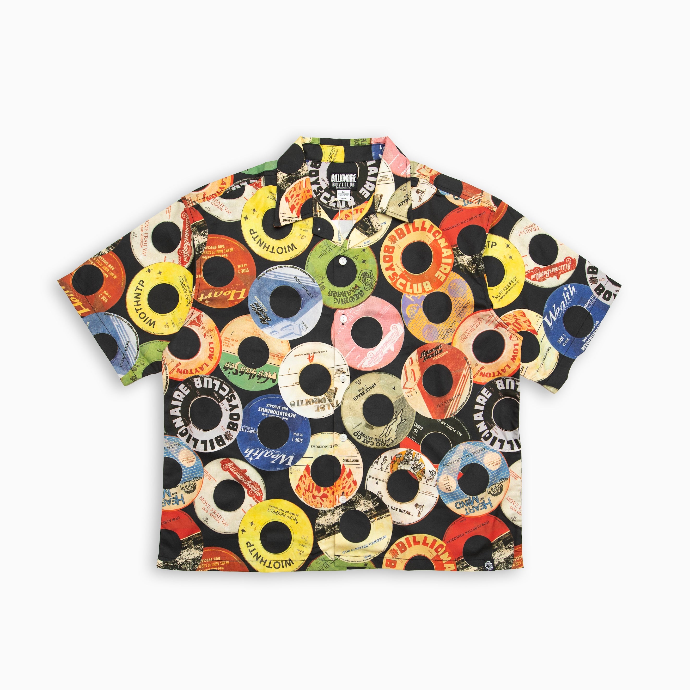 BILLIONAIRE BOYS CLUB BB TECHNIQUES CROPPED WIDE BODY BUTTON UP ALL OVER PRINT SHIRT