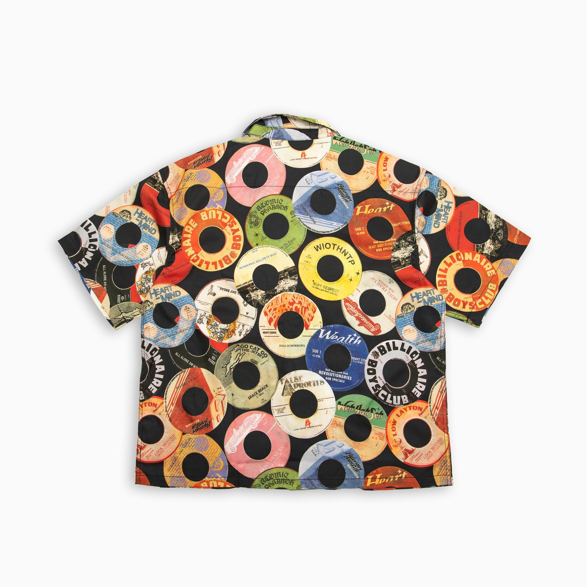 BILLIONAIRE BOYS CLUB BB TECHNIQUES CROPPED WIDE BODY BUTTON UP ALL OVER PRINT SHIRT
