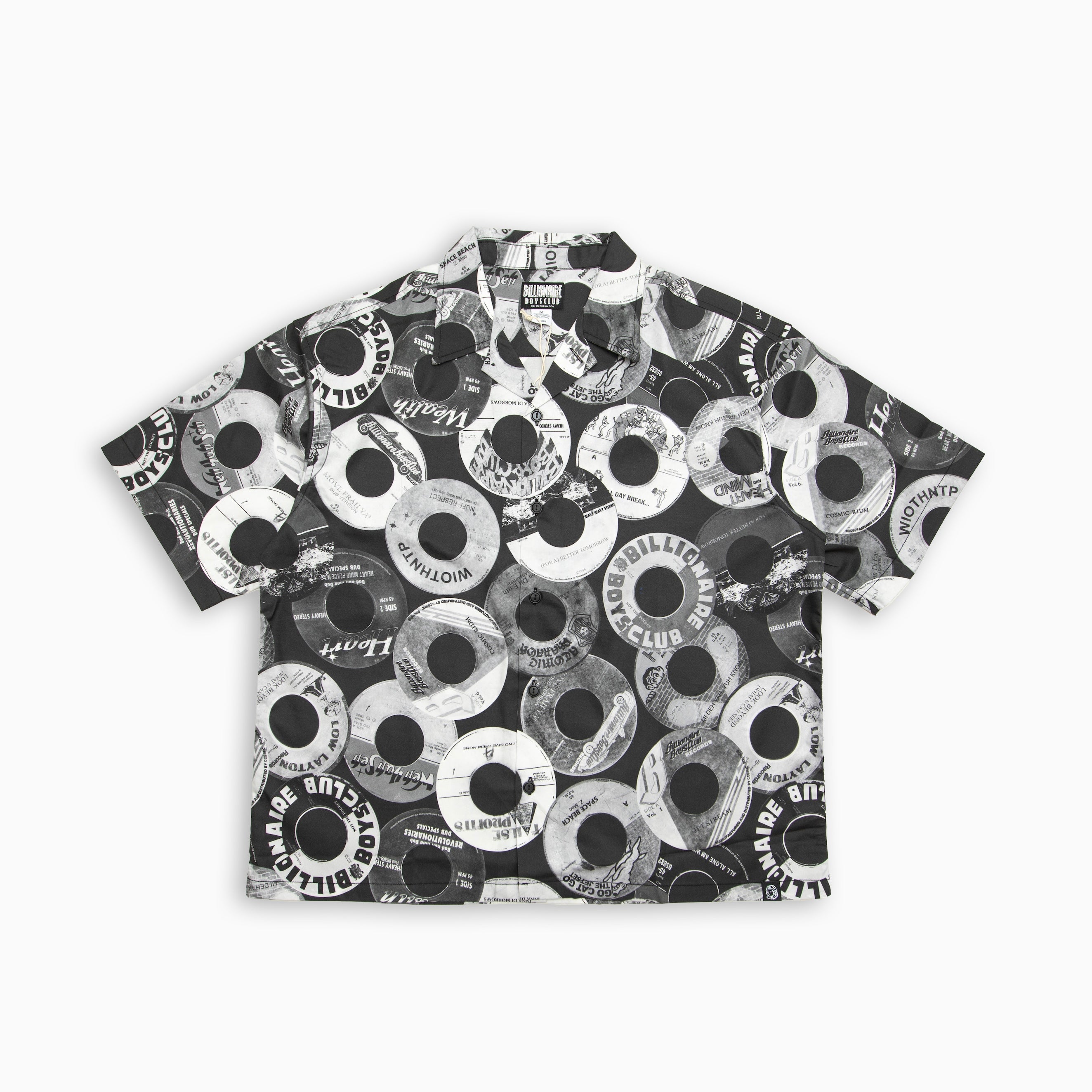 BILLIONAIRE BOYS CLUB BB BEATS CROPPED WIDE BODY BUTTON UP ALL OVER PRINT SHIRT