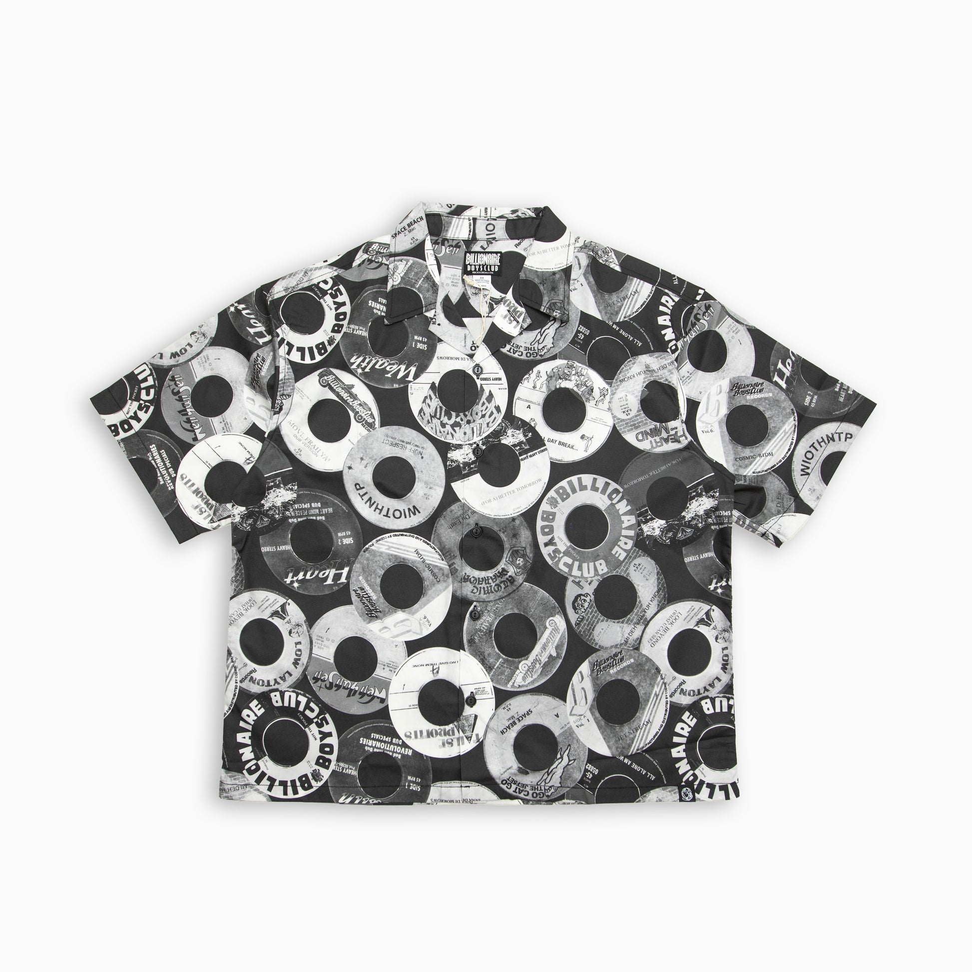 BILLIONAIRE BOYS CLUB BB BEATS CROPPED WIDE BODY BUTTON UP ALL OVER PRINT SHIRT