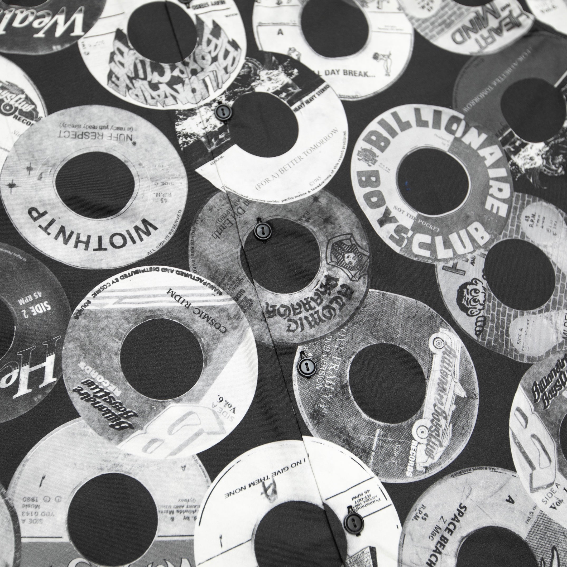 BILLIONAIRE BOYS CLUB BB BEATS CROPPED WIDE BODY BUTTON UP ALL OVER PRINT SHIRT