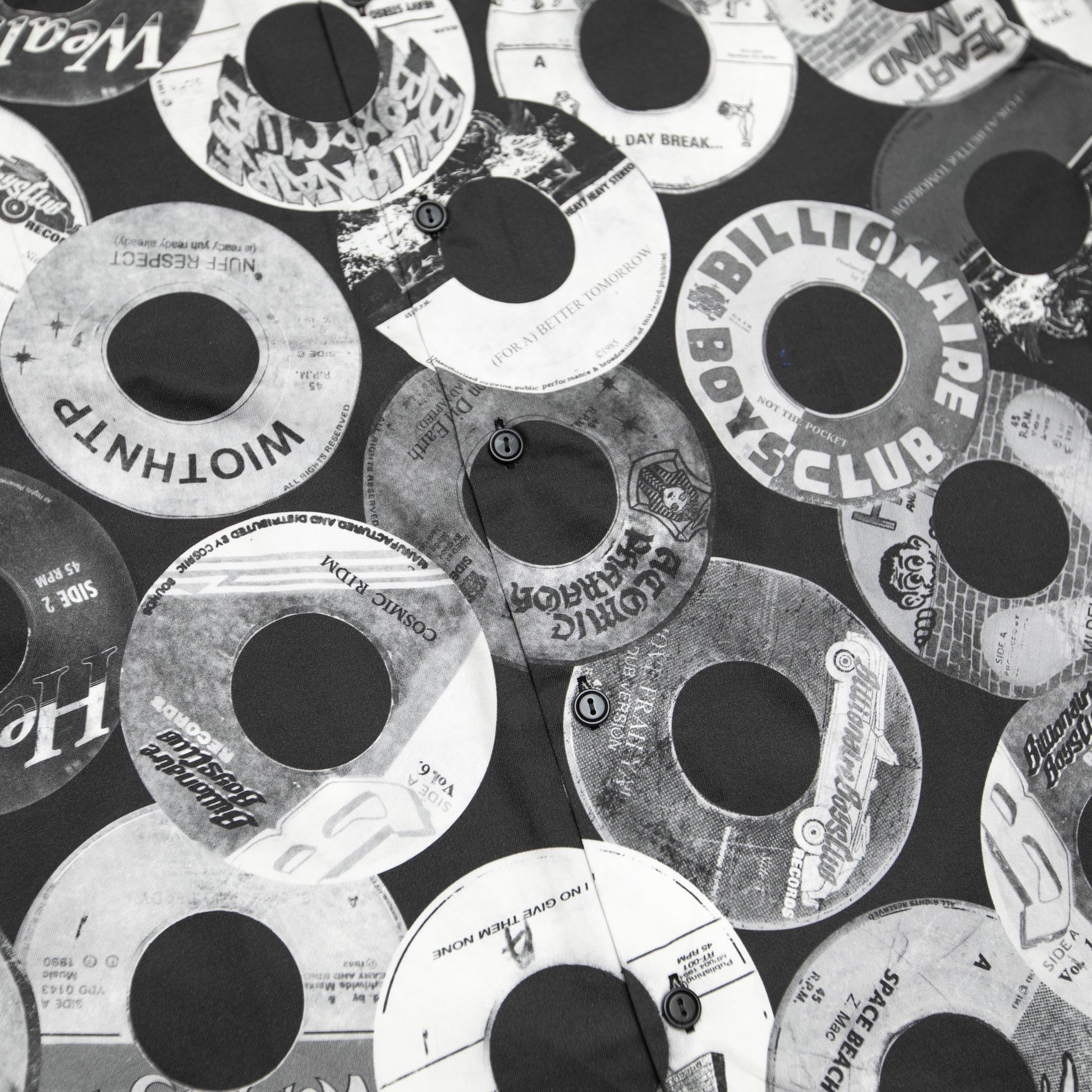 BILLIONAIRE BOYS CLUB BB BEATS CROPPED WIDE BODY BUTTON UP ALL OVER PRINT SHIRT