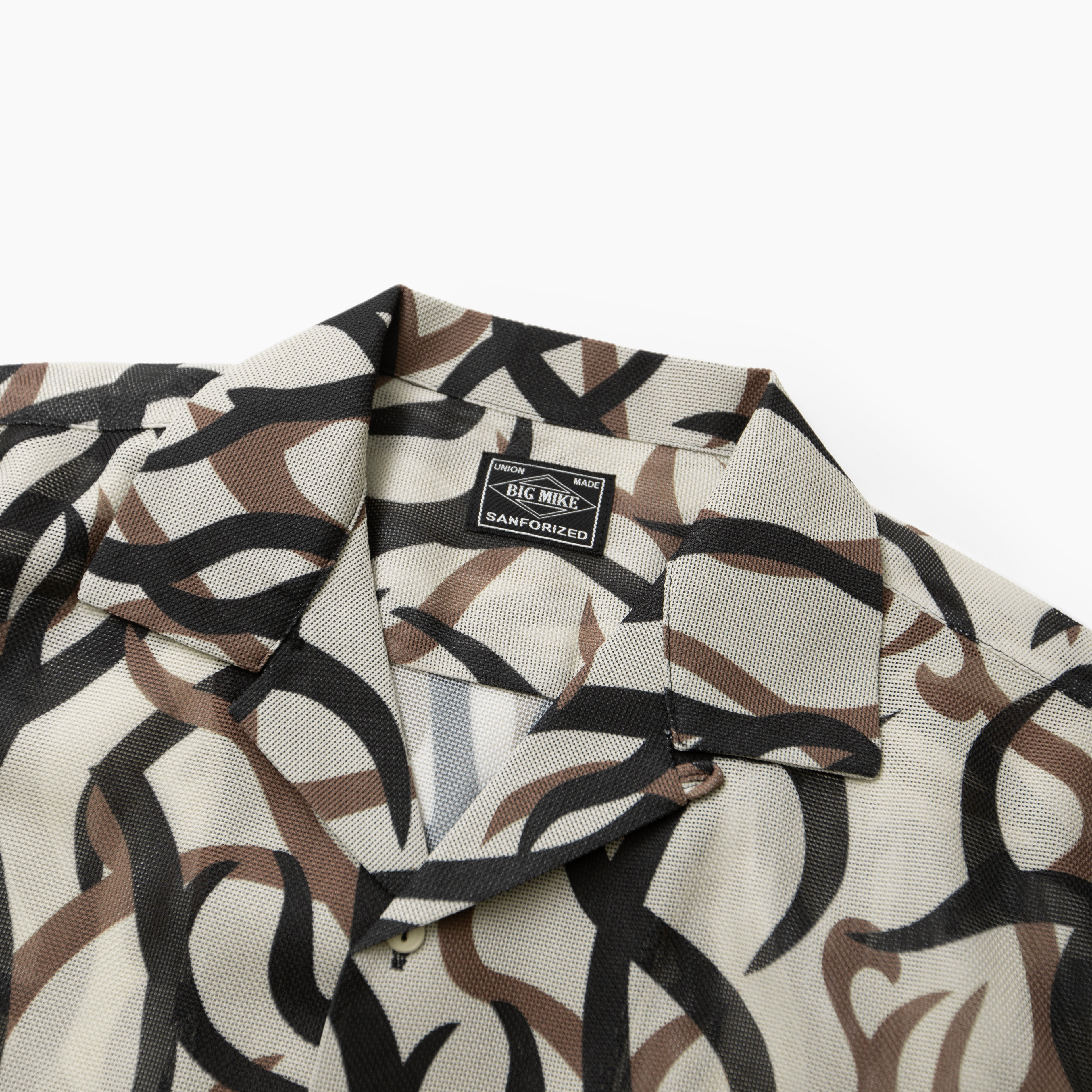 BIG MIKE Mesh Tribal Camo Open Slit S/S Shirts