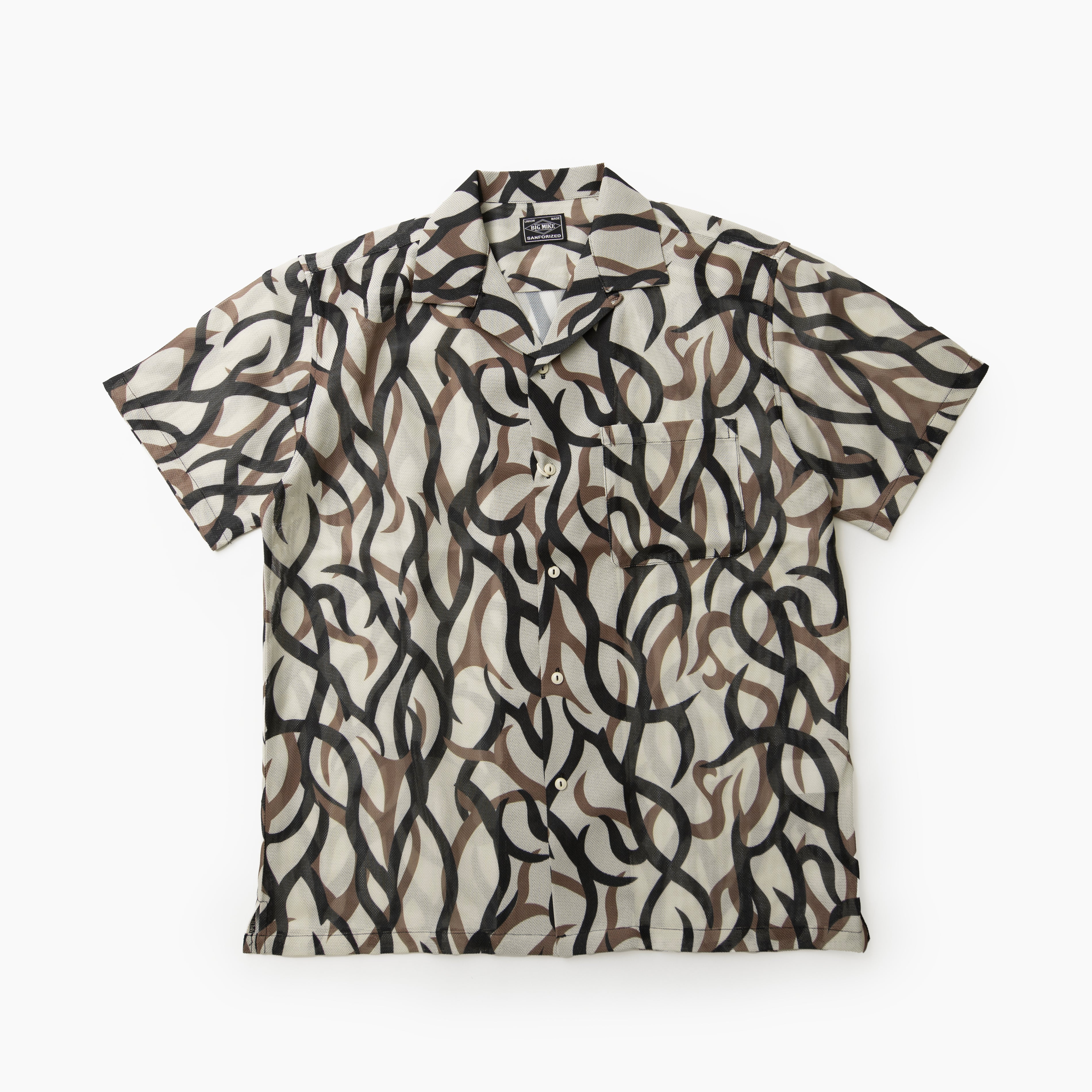 BIG MIKE Mesh Tribal Camo Open Slit S/S Shirts