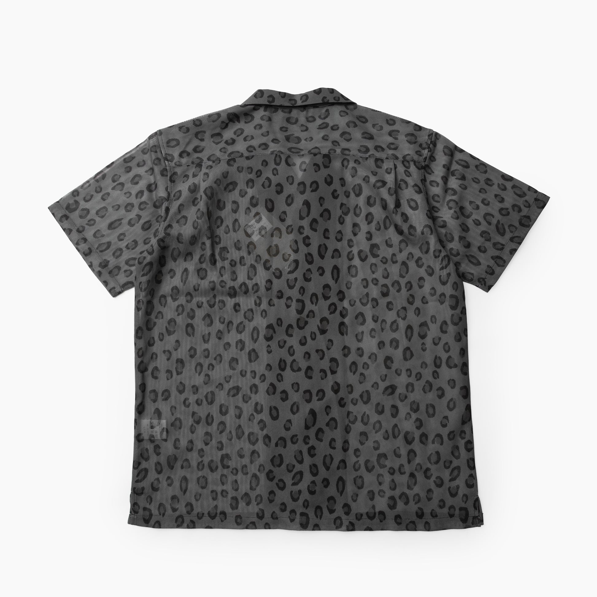 BIG MIKE Mesh Leopard Open Slit S/S Shirts