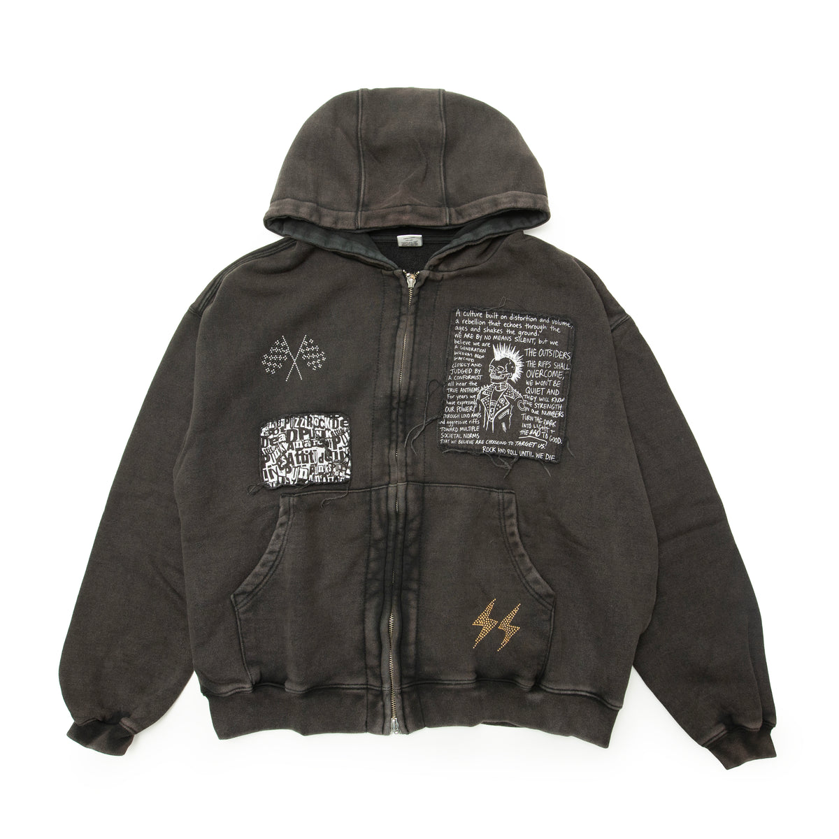 BLACKOUT Cornell hood zip/BLACK