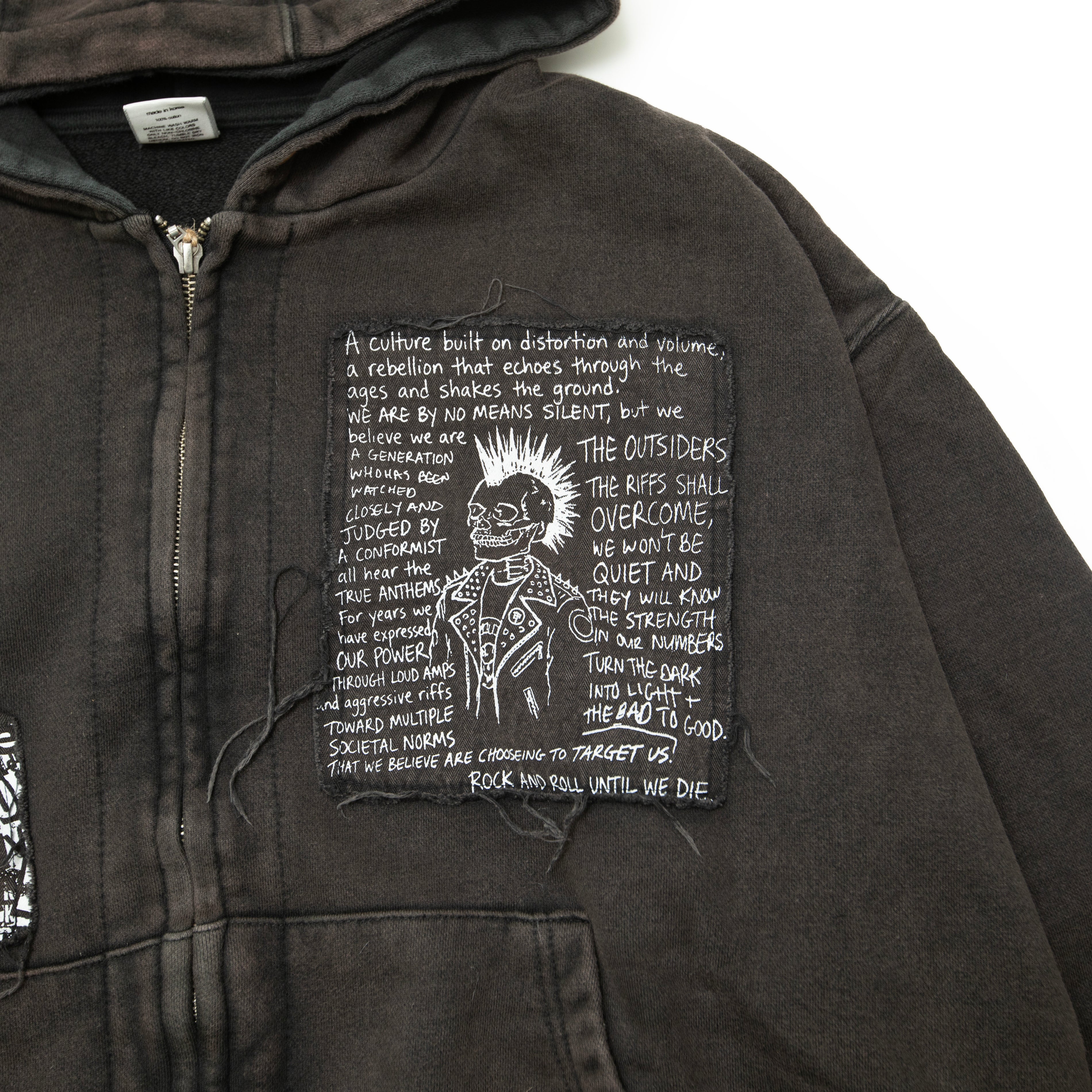 BLACKOUT Cornell hood zip/BLACK
