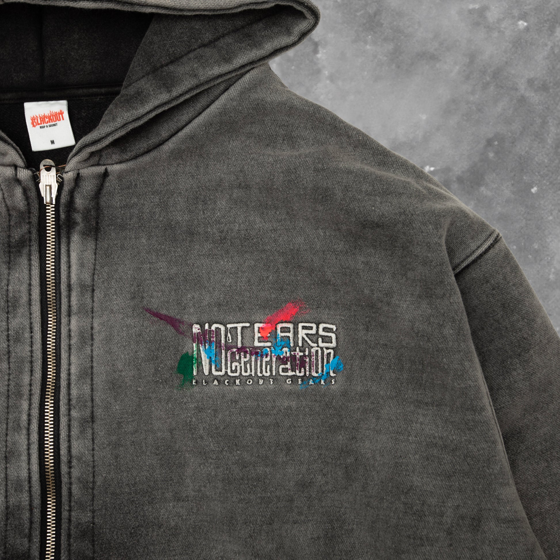 BLACKOUT CRACK HOOD ZIP