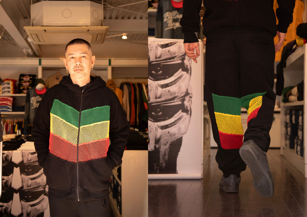Special 1 clothing Marina×Sweat PANTS RASTA DIAG STRIPE style image