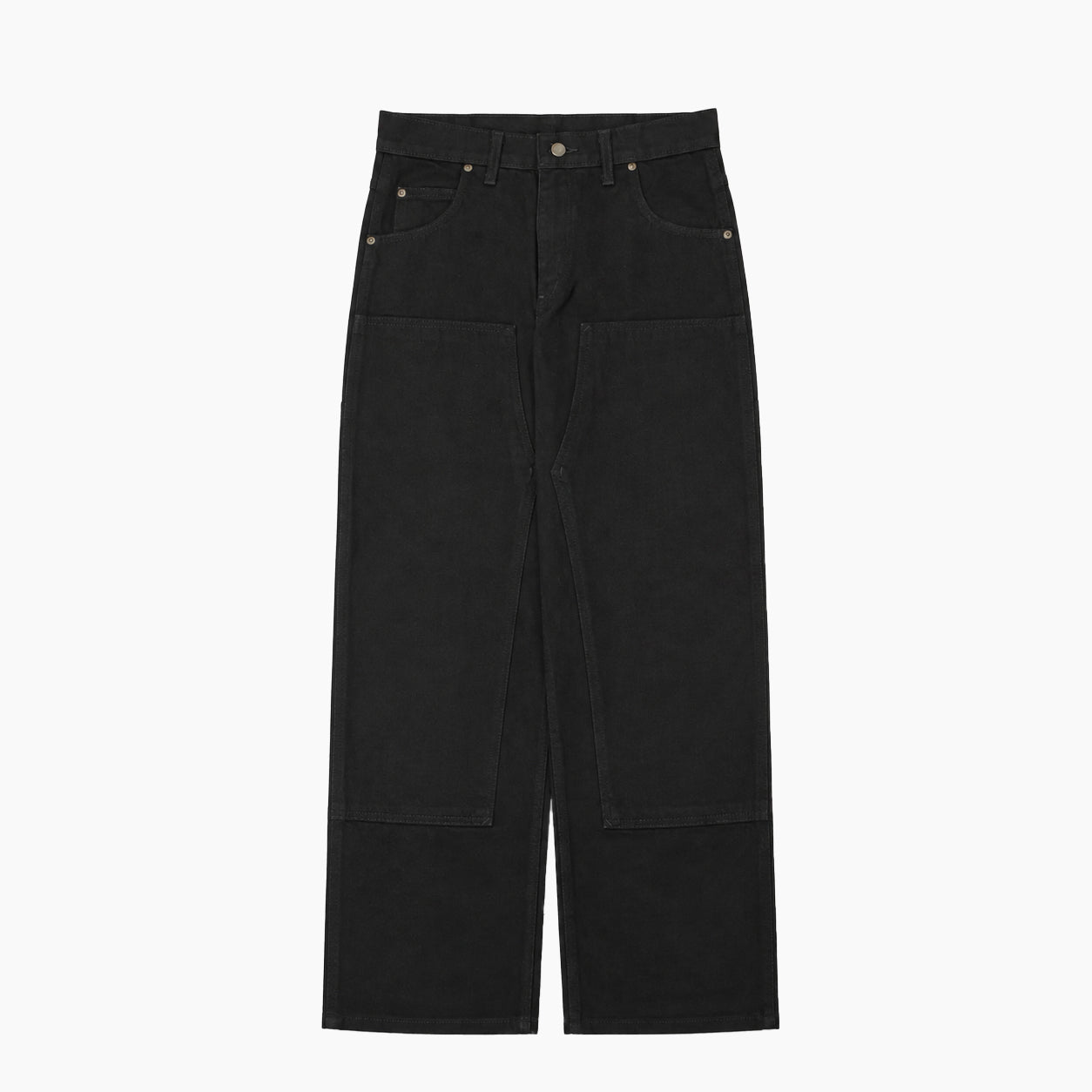 PRISON BLUES Double Knee Jeans w/out buttons Rinsed Black