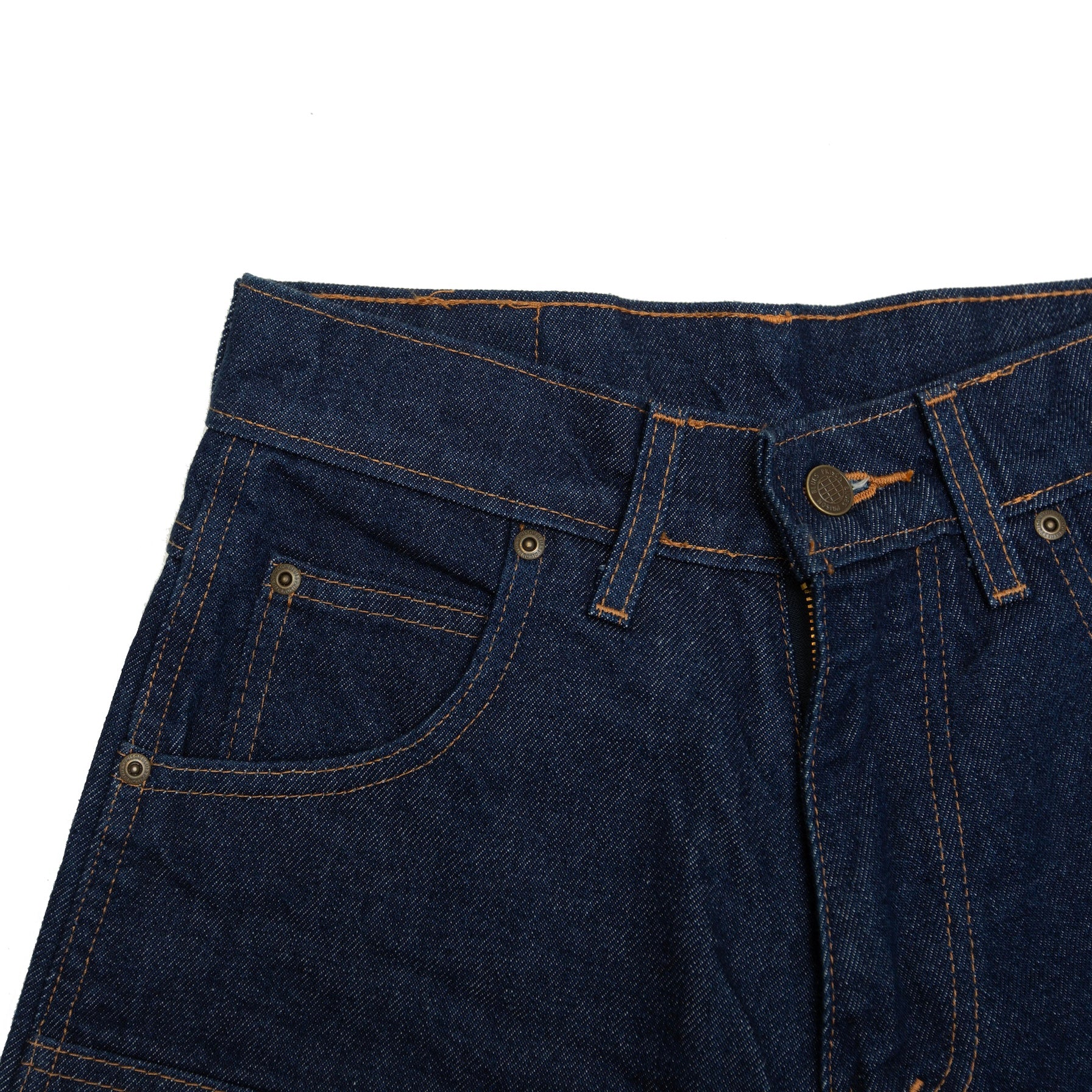 PRISON BLUES Double Knee Jeans with buttons Rigid Blue