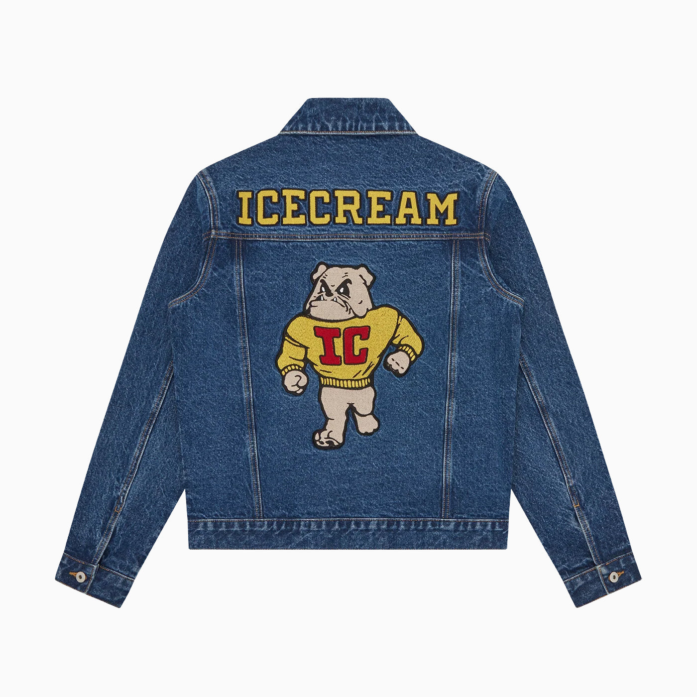 ICECREAM EU MASCOT DENIM TRUCKER JACKET - MID WASH BLUE