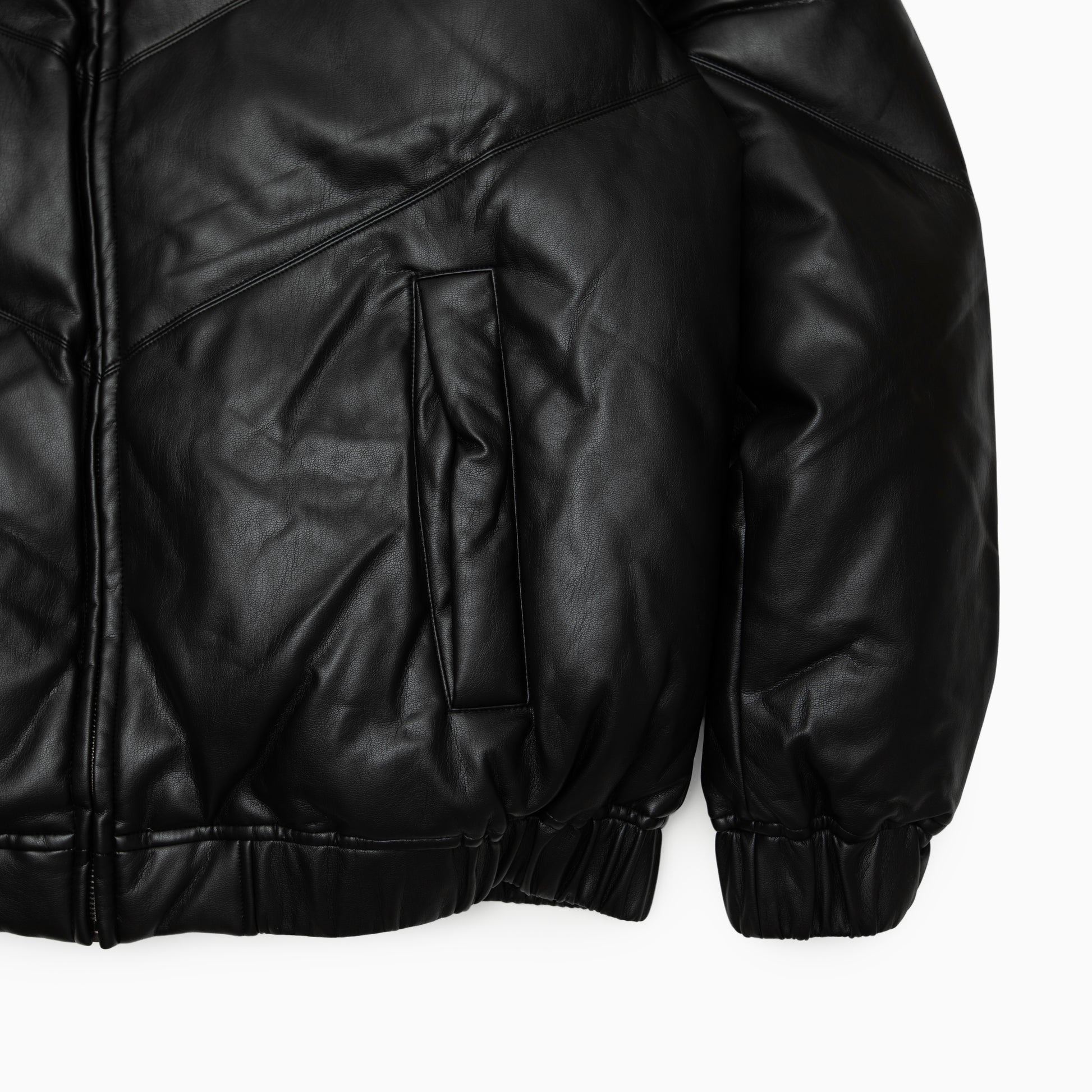 FIRST DOWN PU LEATHER V-down JACKET SMU