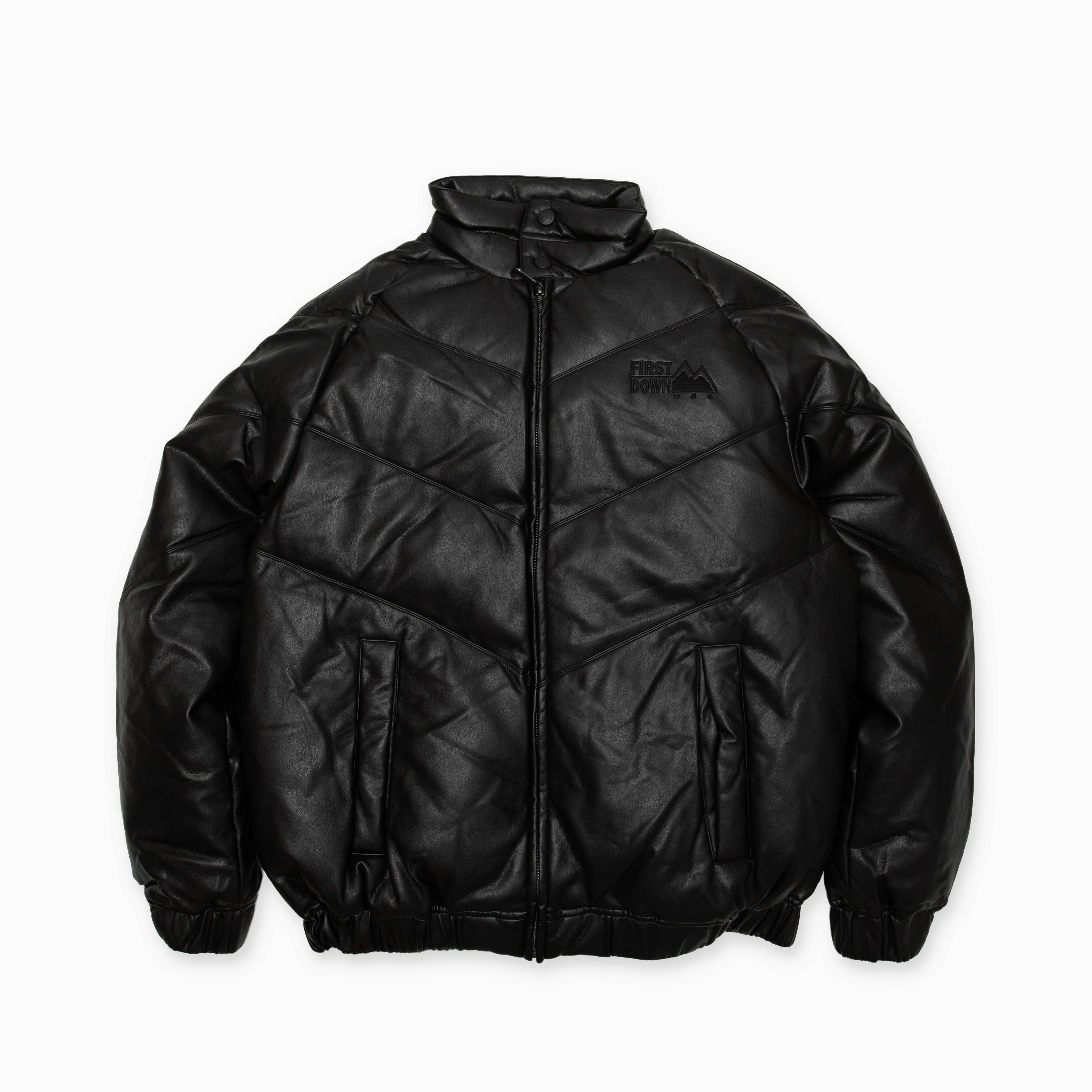 FIRST DOWN PU LEATHER V-down JACKET SMU