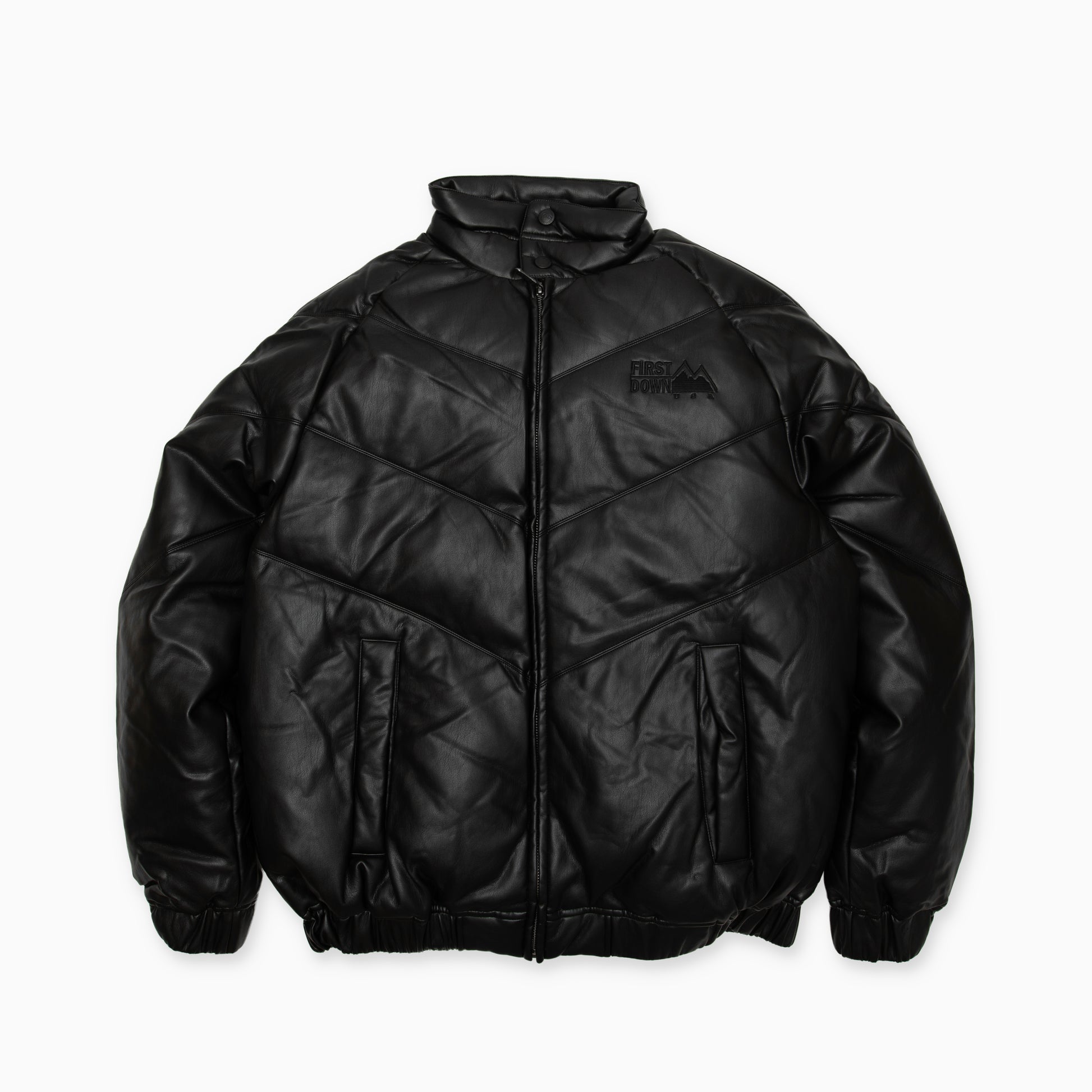 FIRST DOWN PU LEATHER V-down JACKET SMU