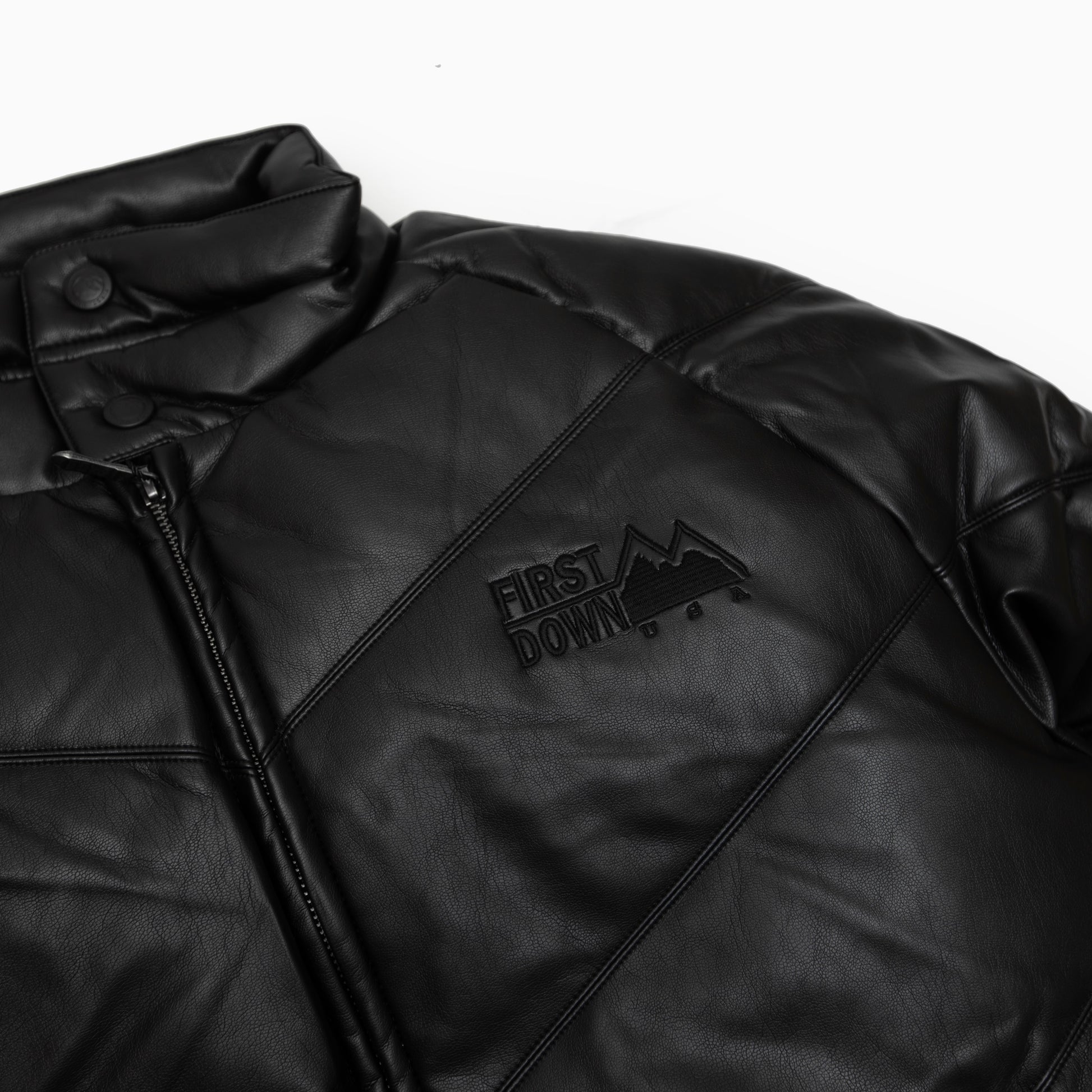 FIRST DOWN PU LEATHER V-down JACKET SMU
