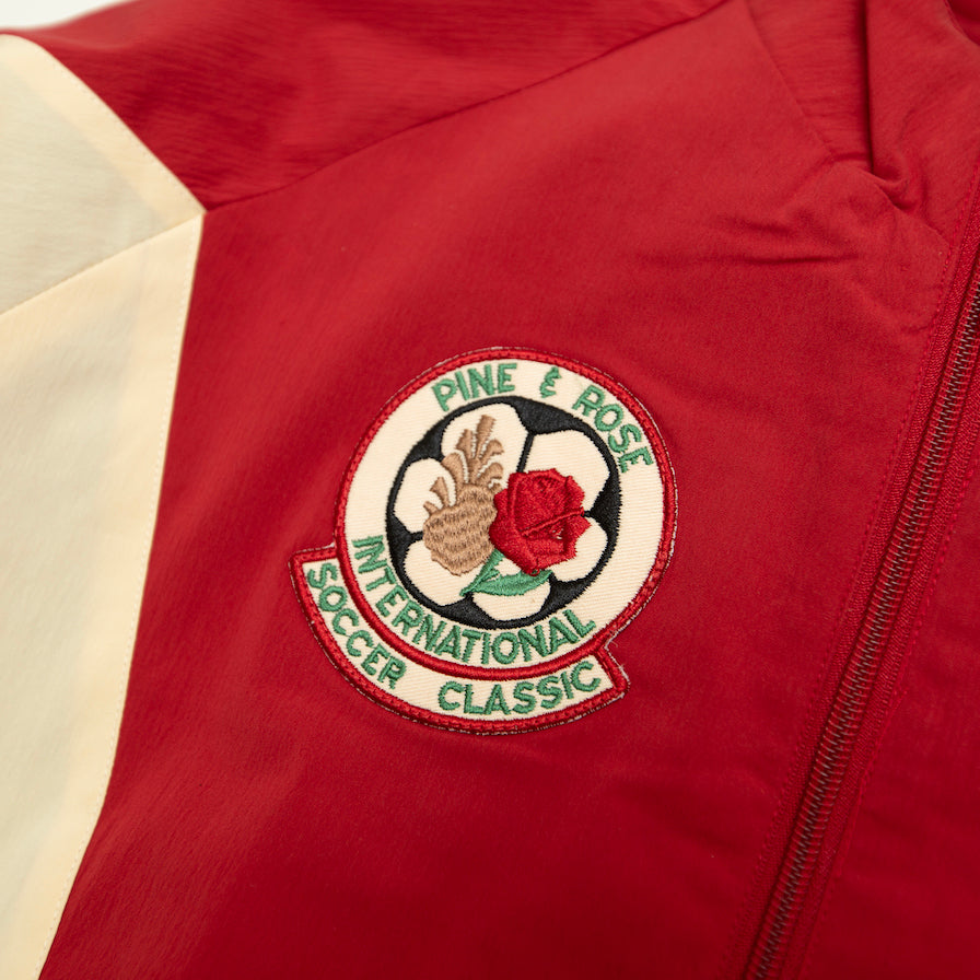 FOUND Pine and Rose Track Jacket In cream/black/red