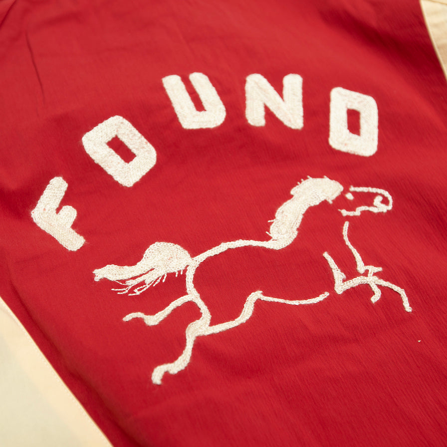 FOUND Pine and Rose Track Jacket In cream/black/red