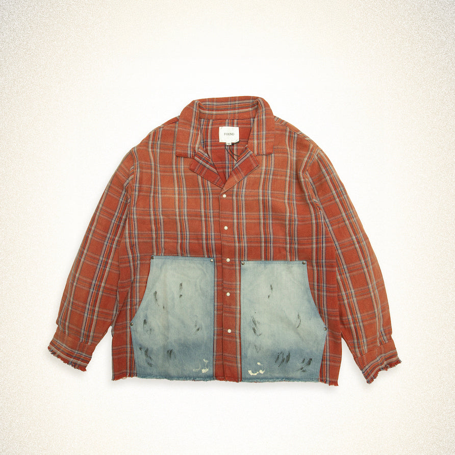 FOUND Plaid Denim Shirt