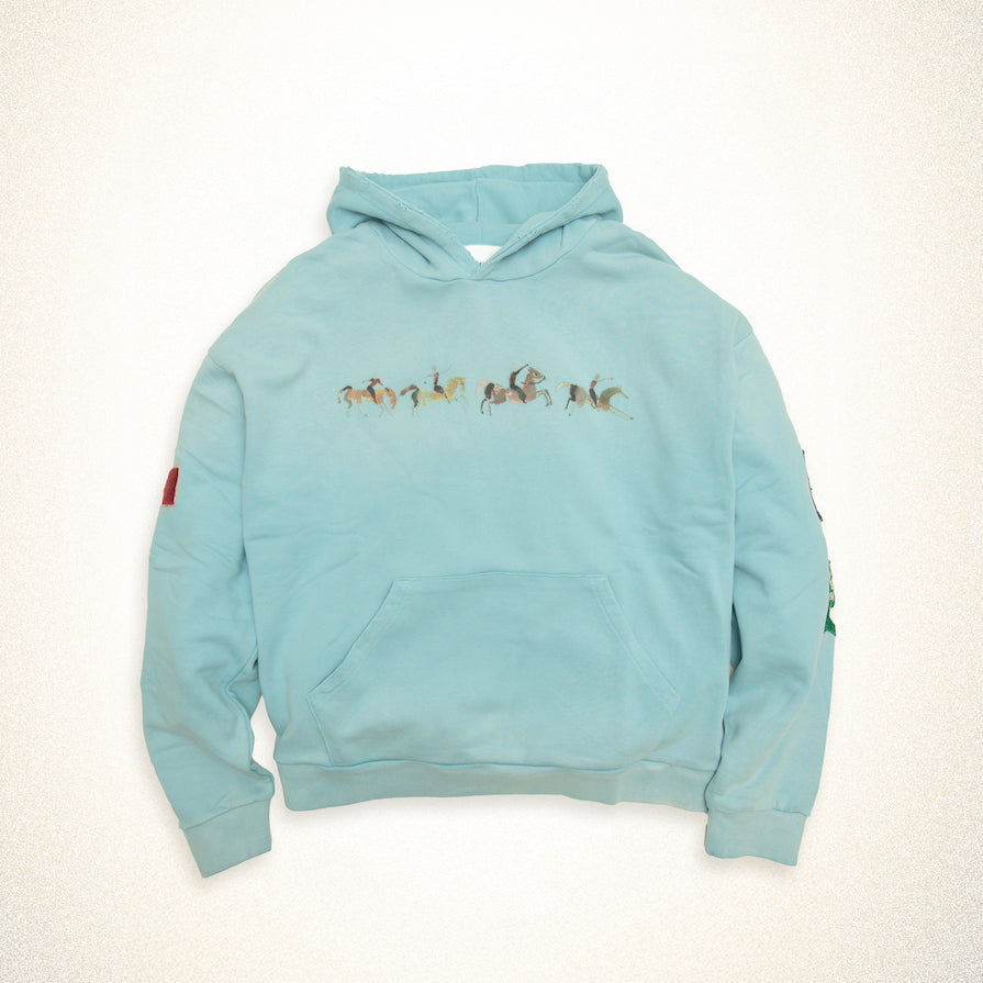 FOUND Horse Line Hoodie in faded ocean blue