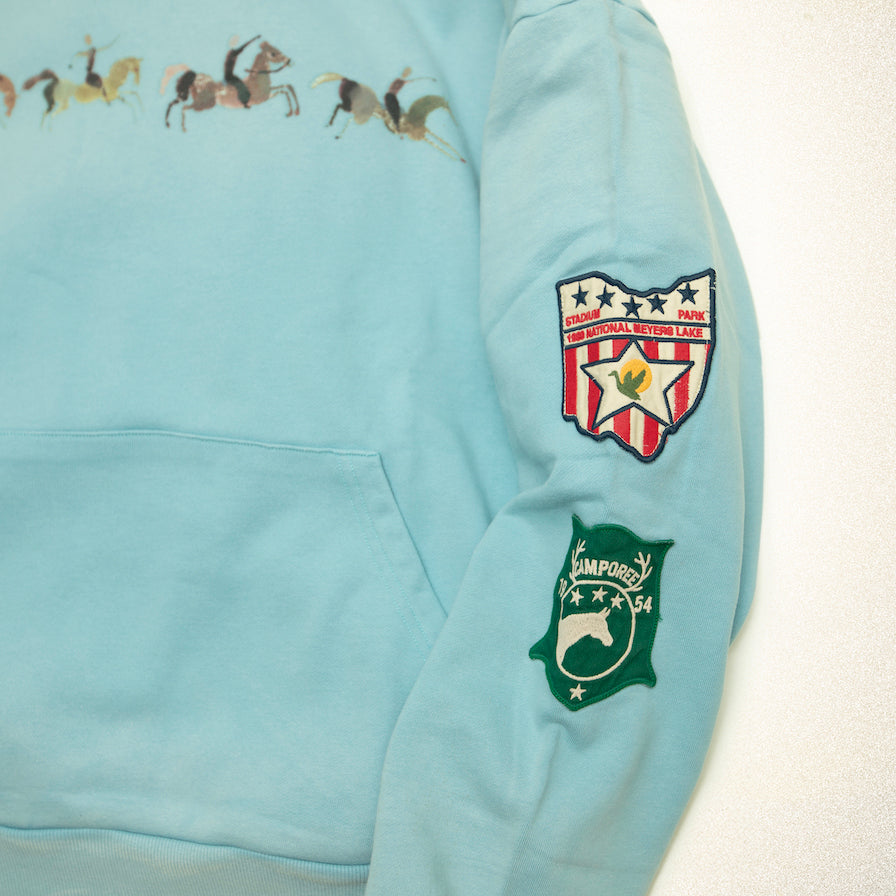 FOUND Horse Line Hoodie in faded ocean blue