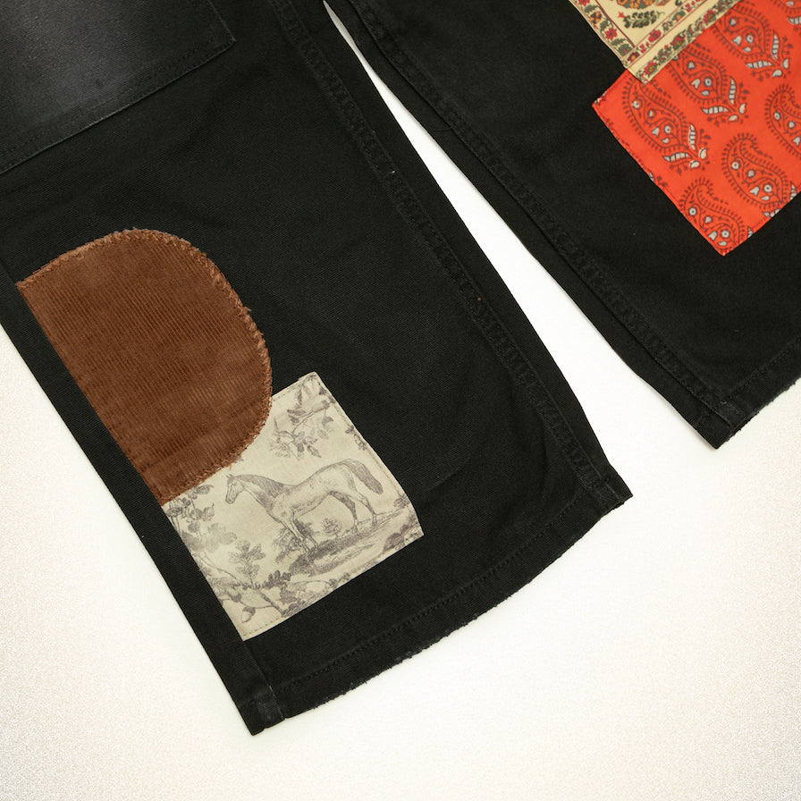 FOUND Tapestry Carpenter Canvas Pants in vintage black