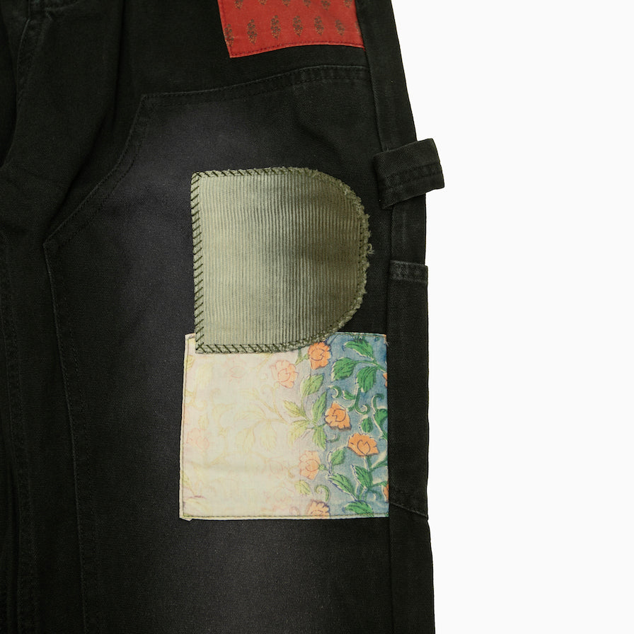 FOUND Tapestry Carpenter Canvas Pants in vintage black
