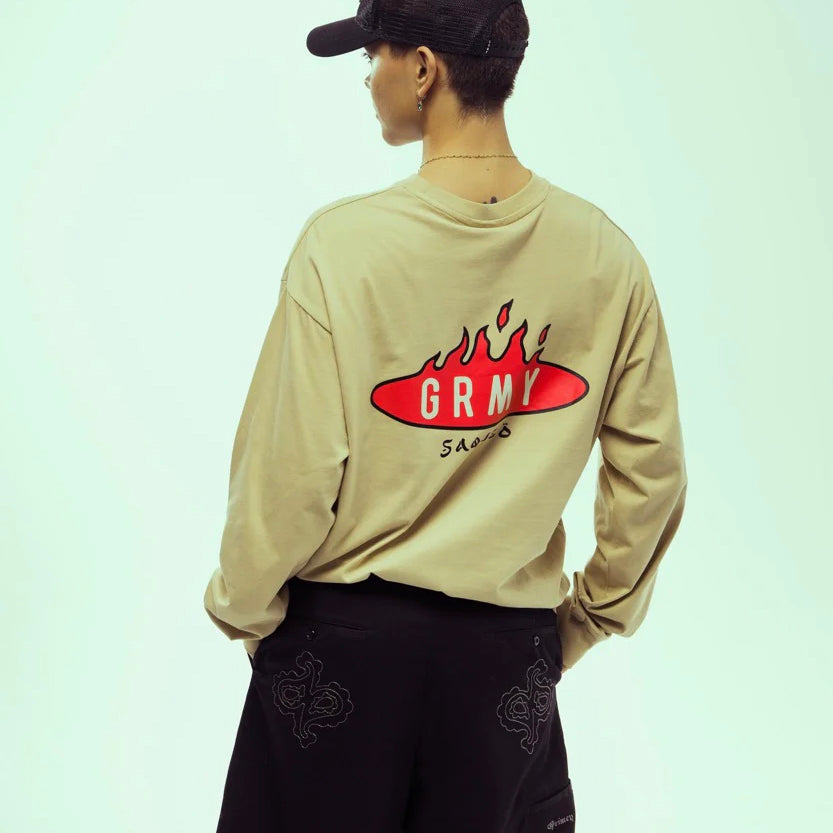 GRIMEY BURN IN FLAMES LONG SLEEVE TEE