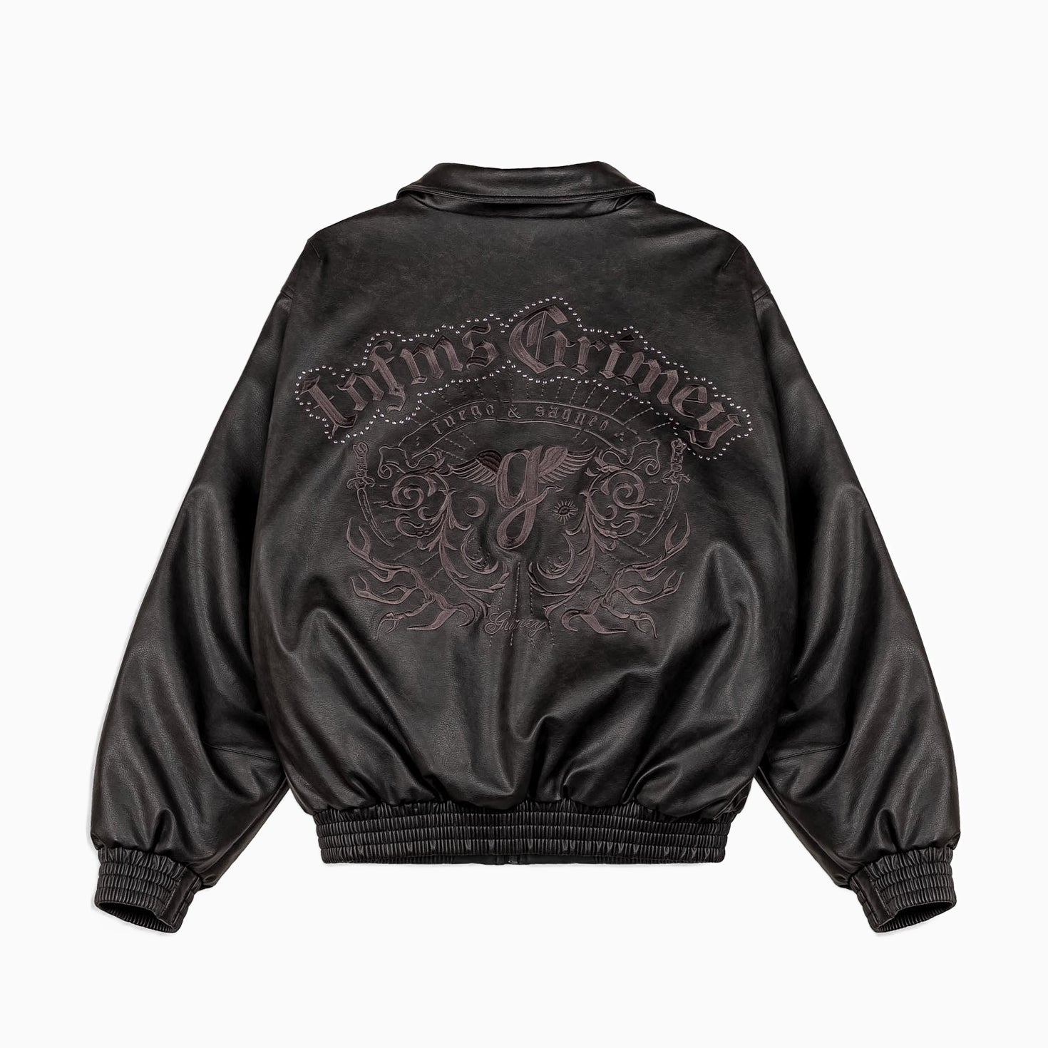 GRIMEY Chief Watcher Pu Leather Bomber Jacket