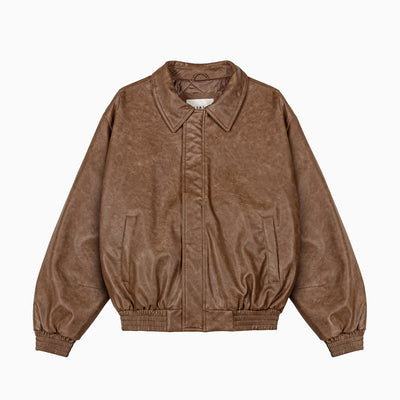 GRIMEY Chief Watcher Pu Leather Bomber Jacket
