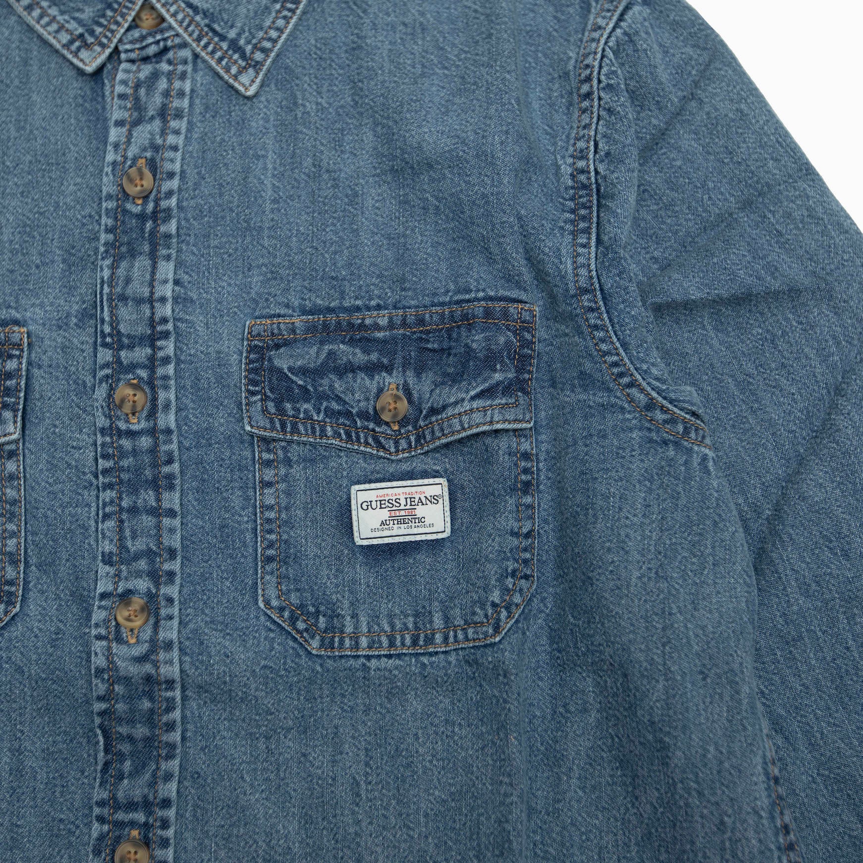 GUESS JEANS CLASSIC Long-Sleeve Denim Shirt