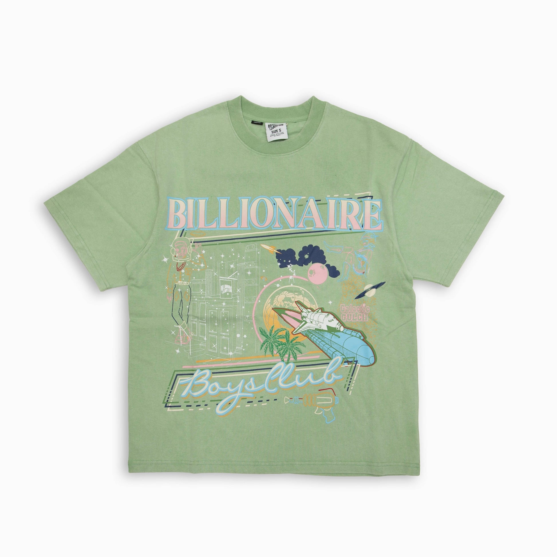 BILLIONAIRE BOYS CLUB BB TO THE MOON WASHED HEAVYWEIGHT CROPPED FIT T- SHIRT