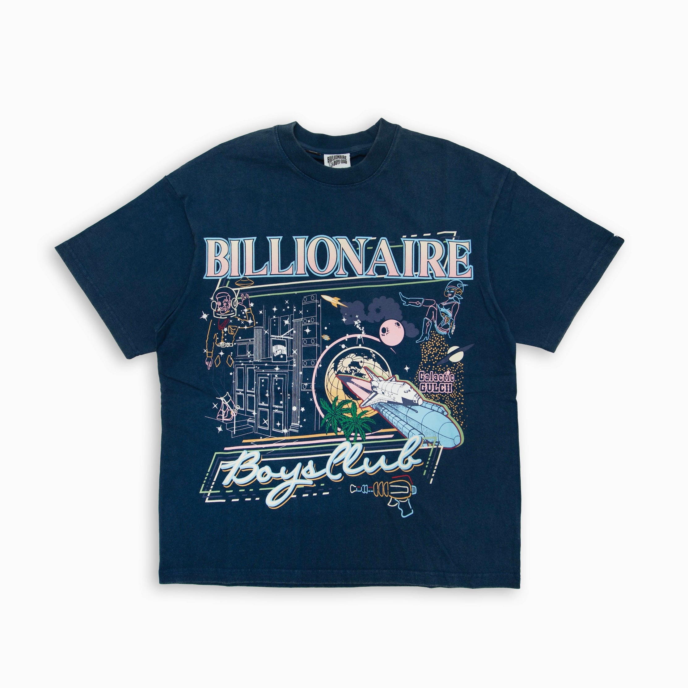 BILLIONAIRE BOYS CLUB BB TO THE MOON WASHED HEAVYWEIGHT CROPPED FIT T- SHIRT