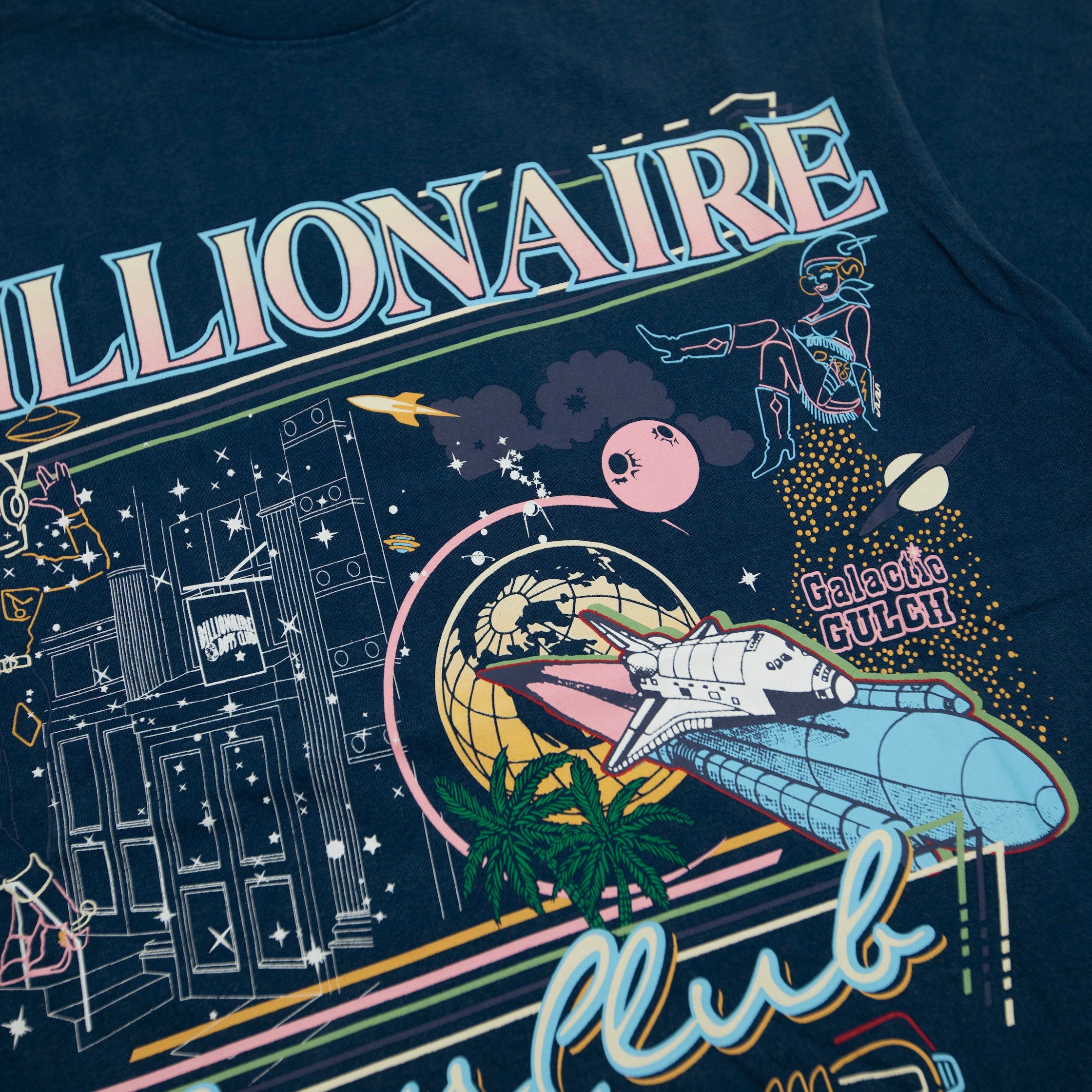 BILLIONAIRE BOYS CLUB BB TO THE MOON WASHED HEAVYWEIGHT CROPPED FIT T- SHIRT