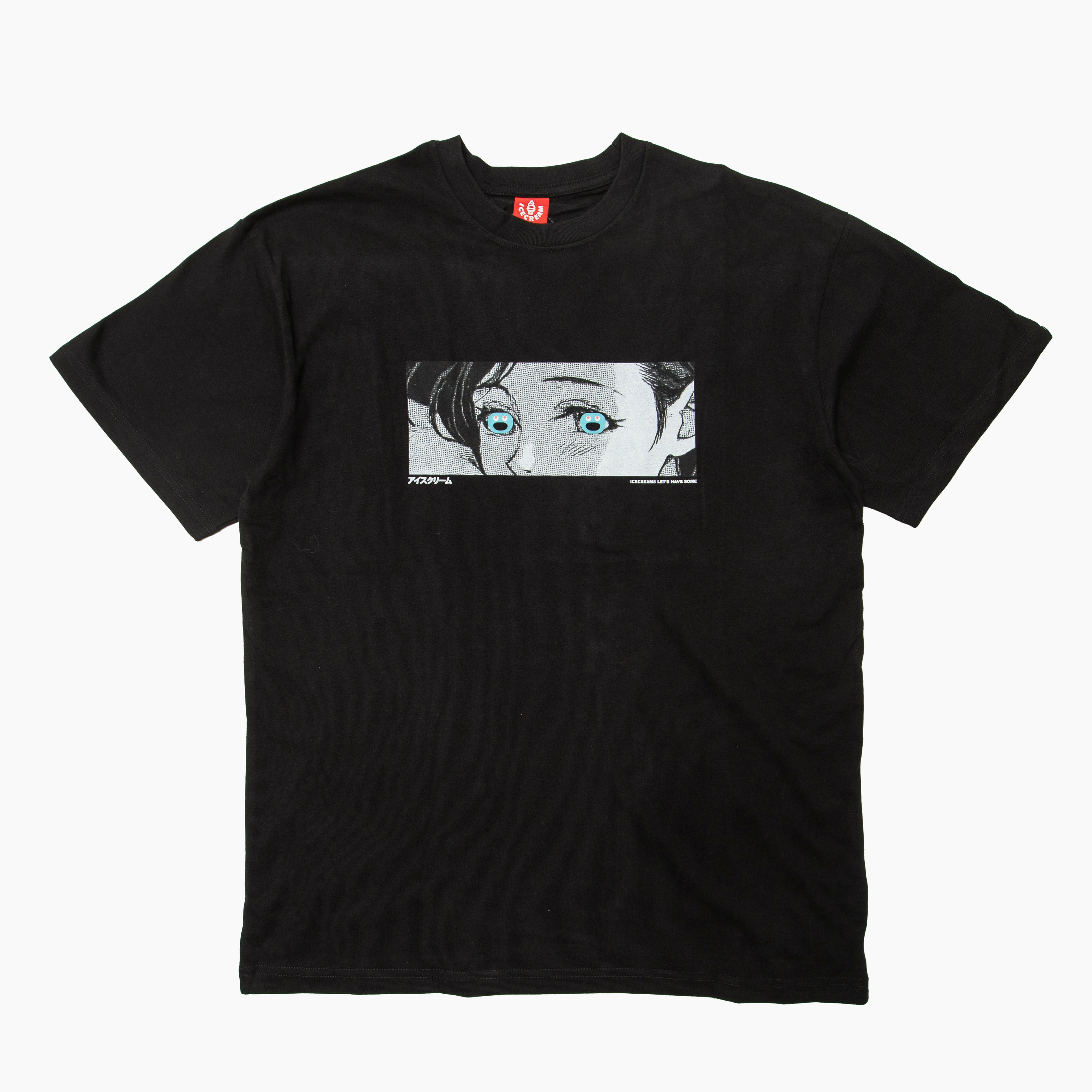 ICECREAM ELDERFLOWER T-SHIRT 461-6204 フォトプリント グラフィックTシャツ ブラック フロント