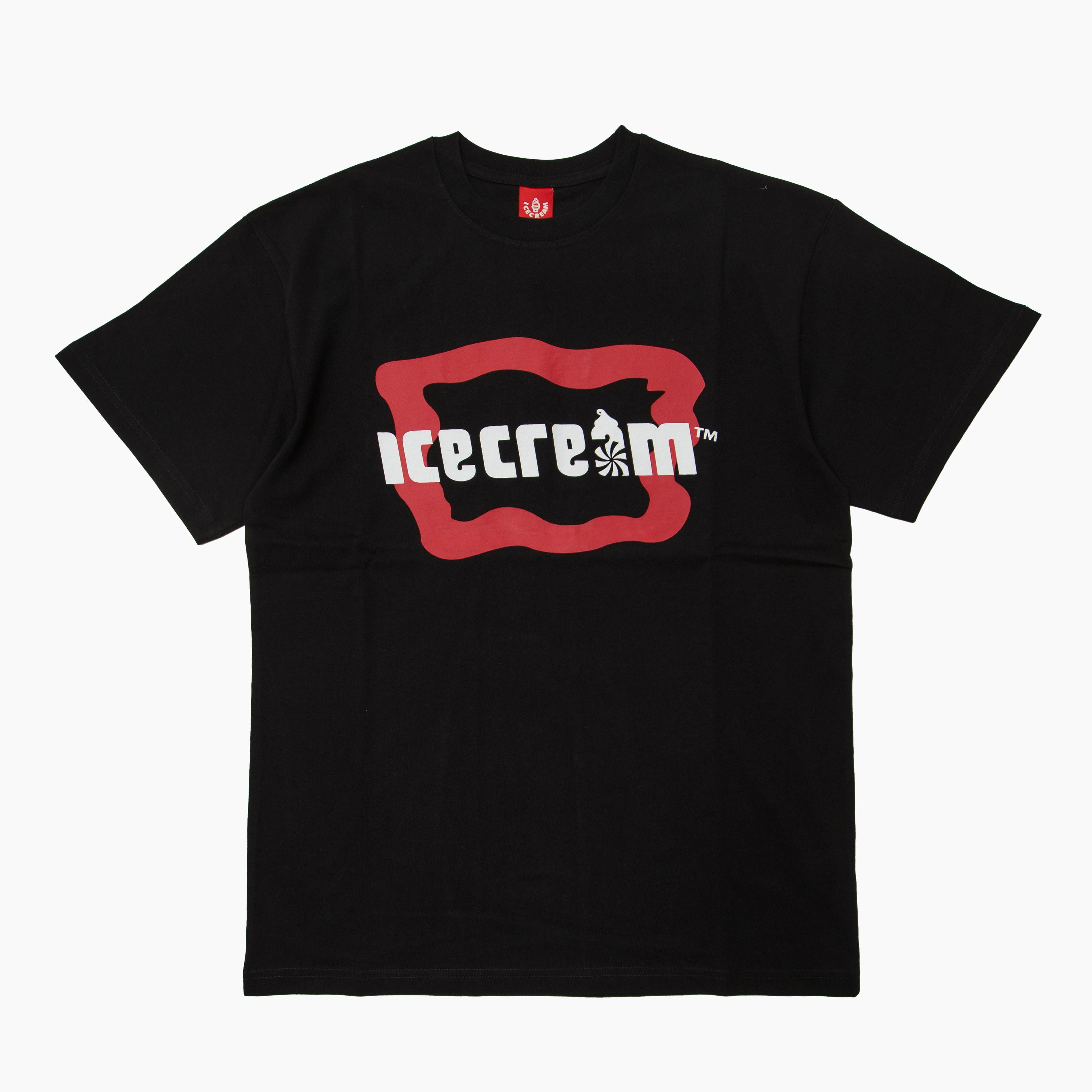 ICECREAM ROOT BEER T-SHIRT 461-6200 ロゴ グラフィックTシャツ ブラック フロント