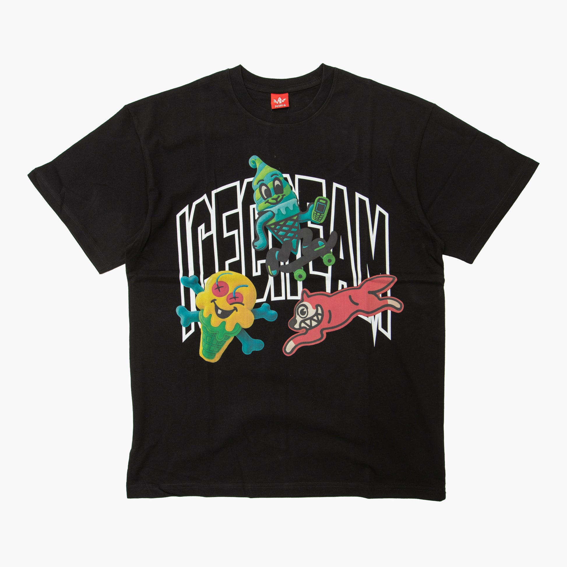 ICECREAM MARSHMALLOW T-SHIRT 461-6202 グラフィックTシャツ ブラック フロント